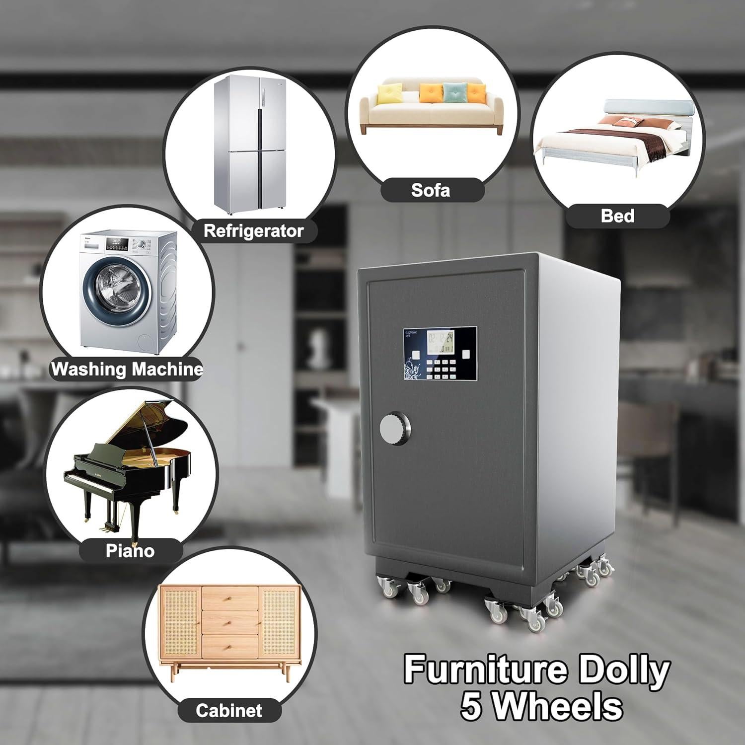 Juego de Carretillas para Muebles Qenovo 5 Ruedas 453.6 kg