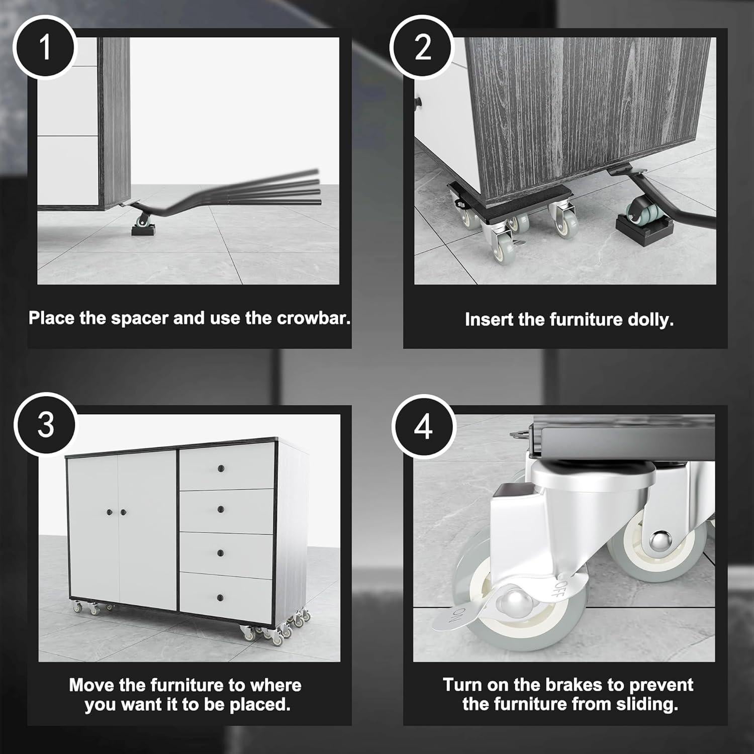 Juego de Carretillas para Muebles Qenovo 5 Ruedas 453.6 kg