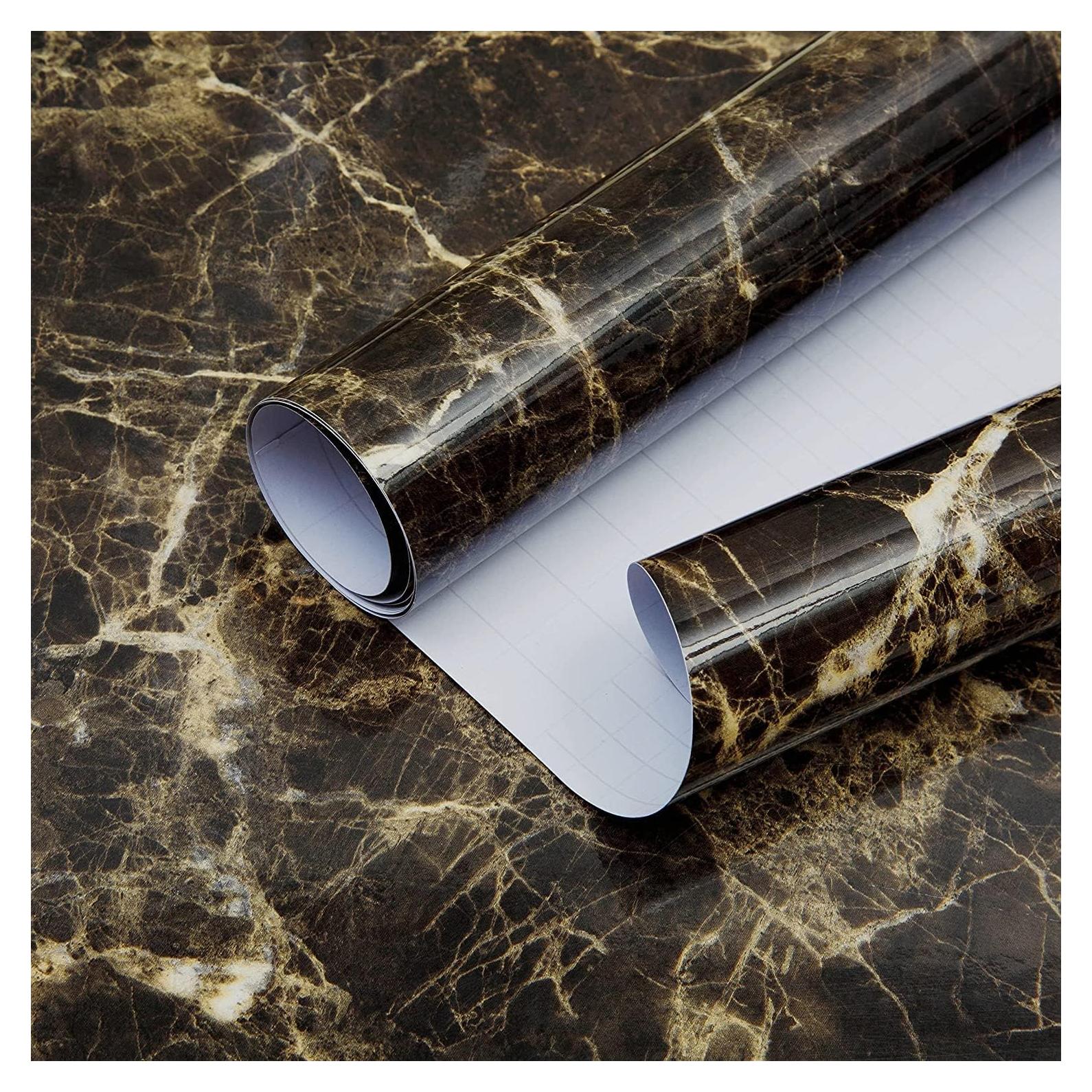 Papel Contacto de Mármol Marrón Burgeliy 15.7x3.0m Impermeable