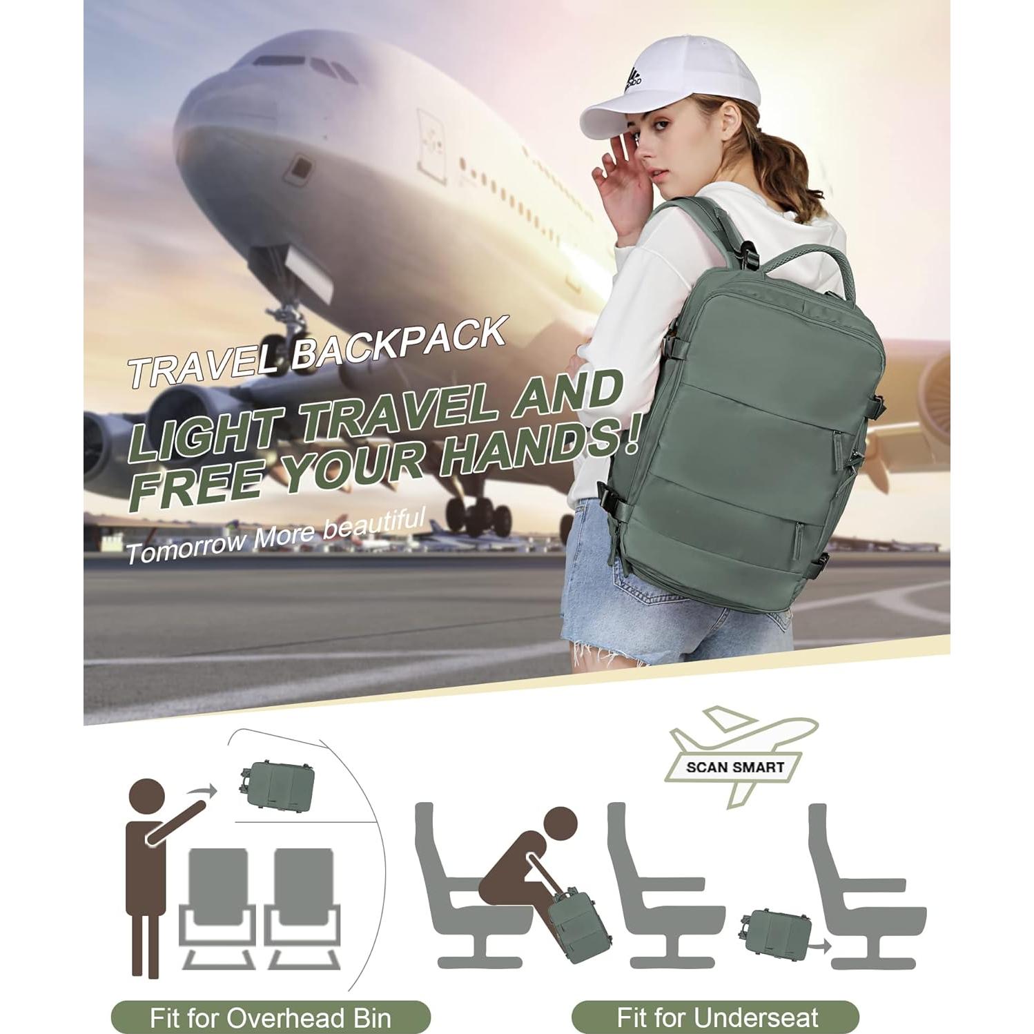 Mochila de Viaje Unisex Impermeable para Laptop 42x32x20cm