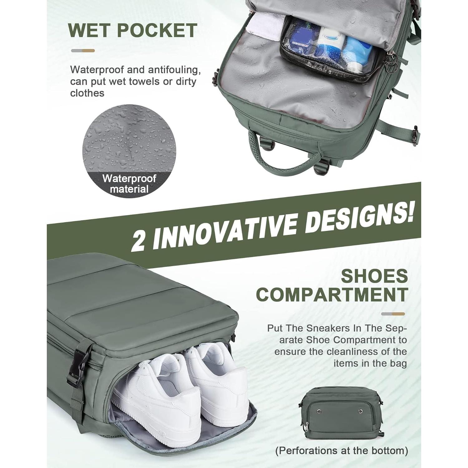 Mochila de Viaje Unisex Impermeable para Laptop 42x32x20cm