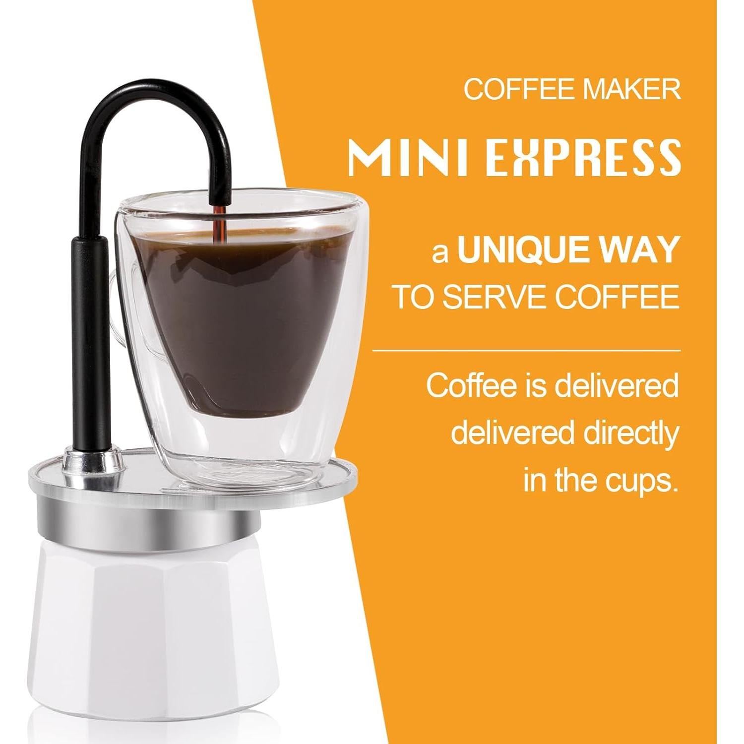Cafetera Moka MVPLUE Mini Express + Taza Doble Pared 3oz