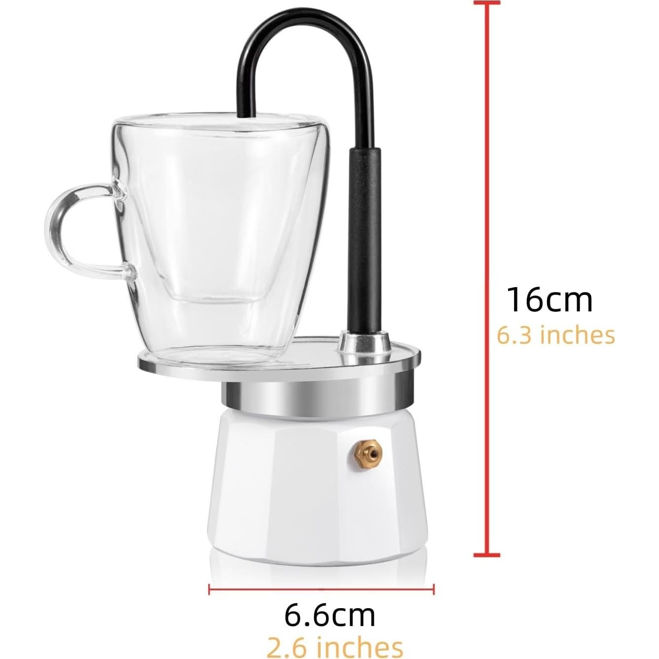 Cafetera Moka MVPLUE Mini Express + Taza Doble Pared 3oz