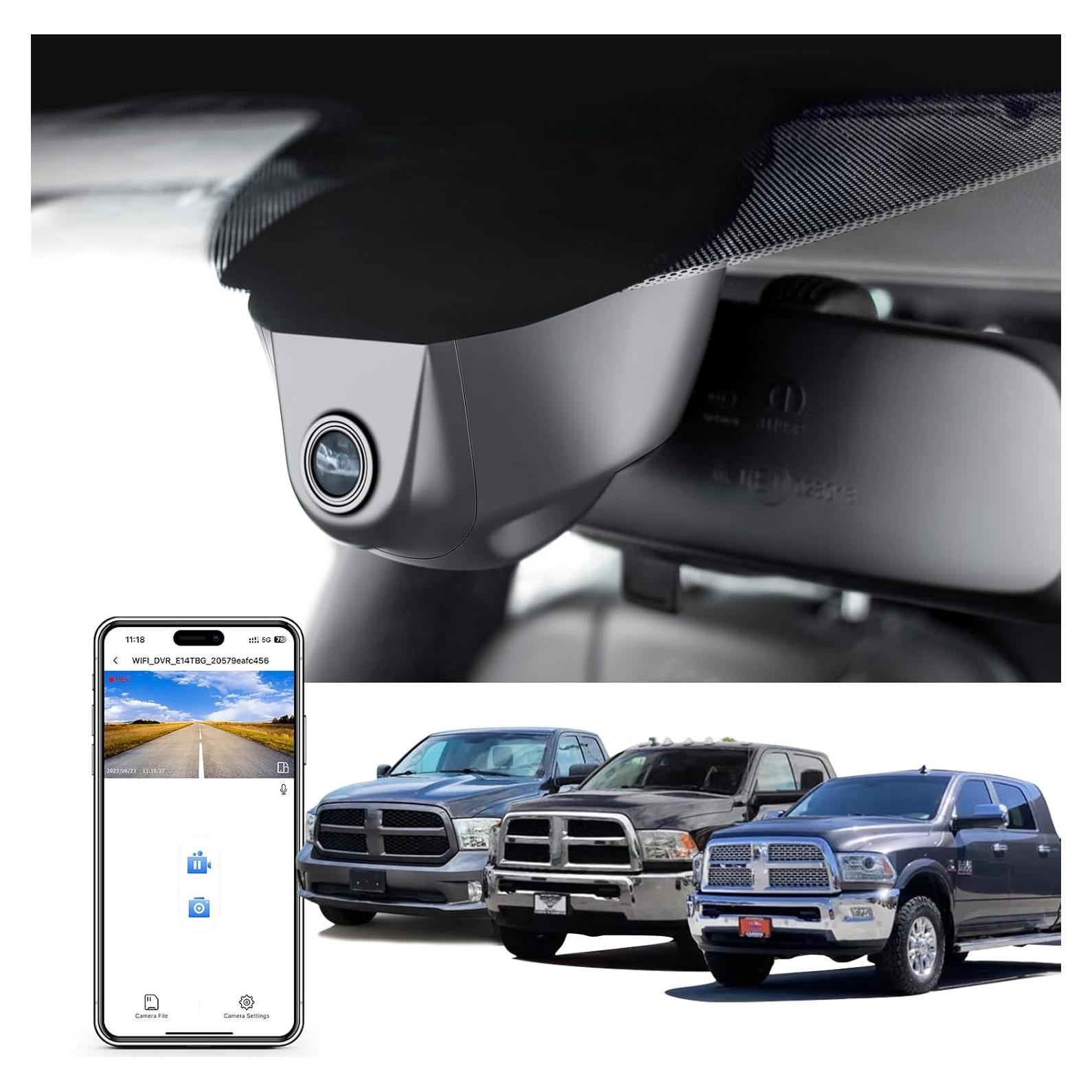 Cámara Dash 4K Mangoal para Dodge RAM 1500/2500/3500 2013-2018