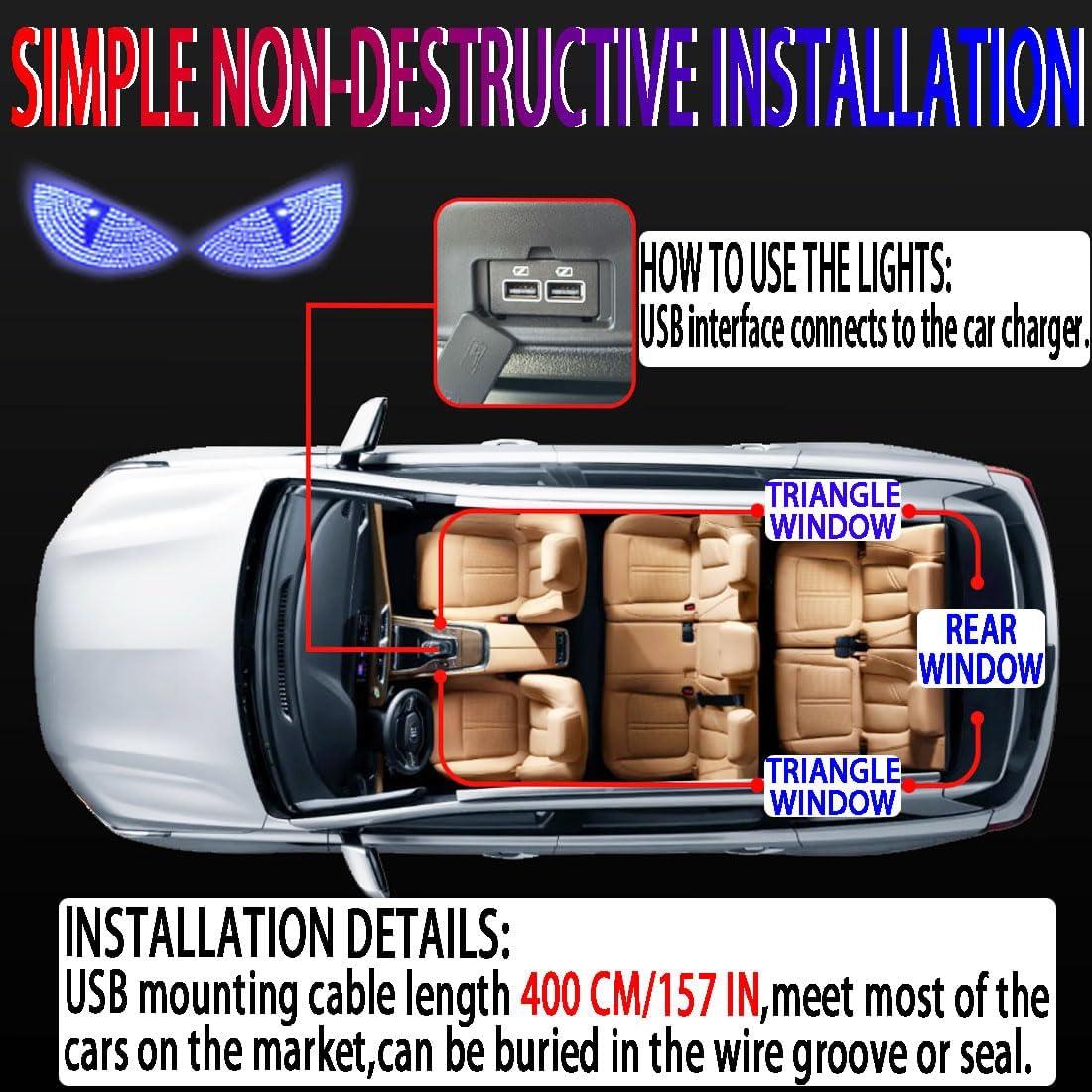 Luz LED Ojos de Diablo GKKBUFF Azul 12 Modos para Coche