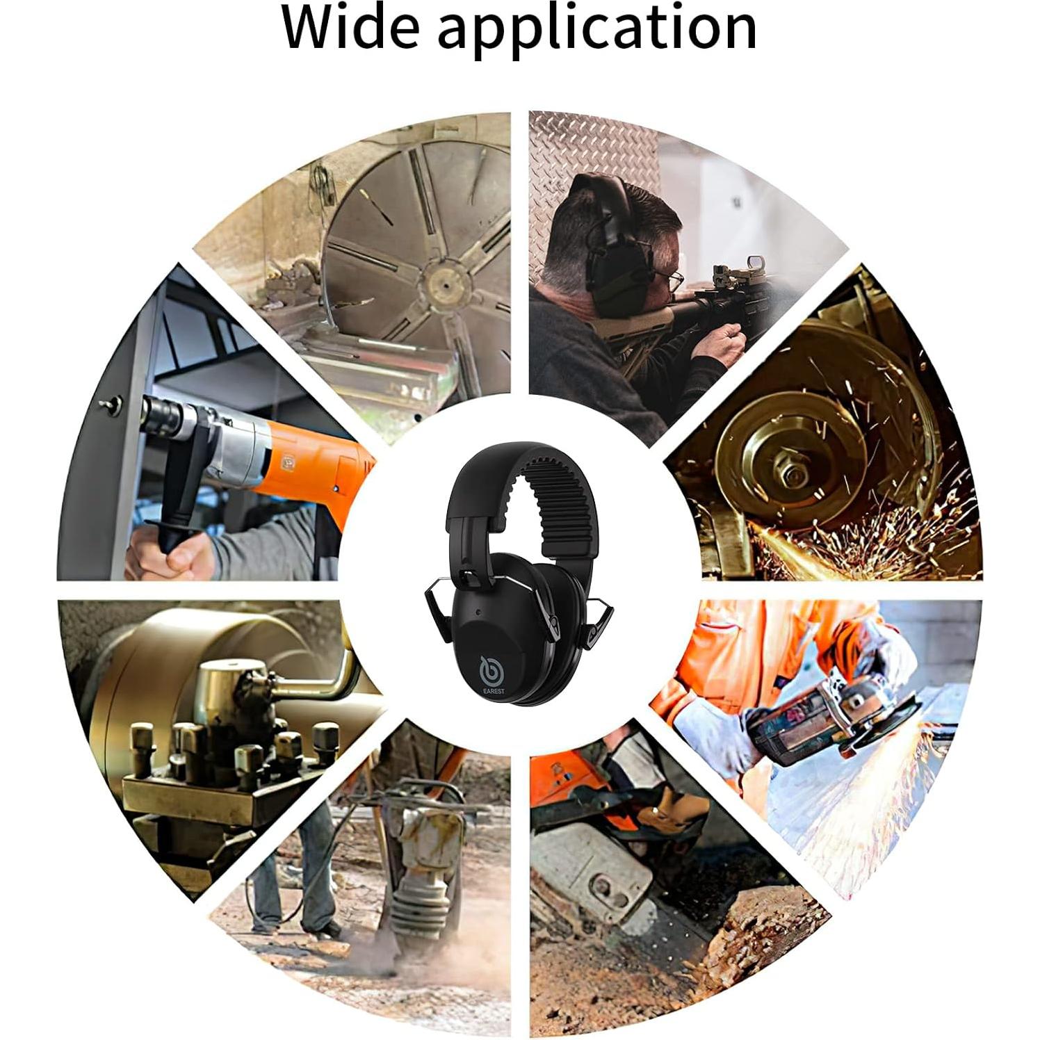 Paquete de 2 Auriculares de Seguridad NRR 20 dB - Azul, Verde, Negro, Rosa