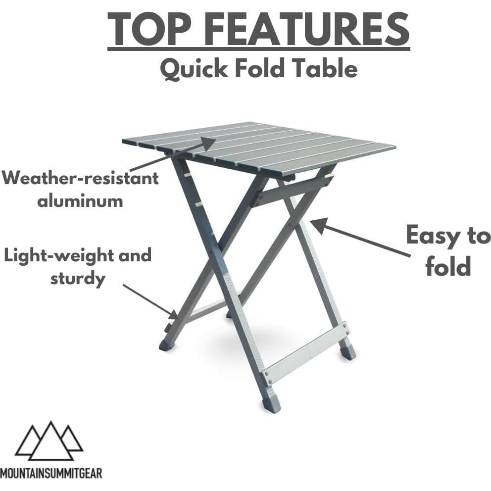 Mesa Plegable Rápida de Aluminio Mountain Summit Gear 69.85x50.8cm