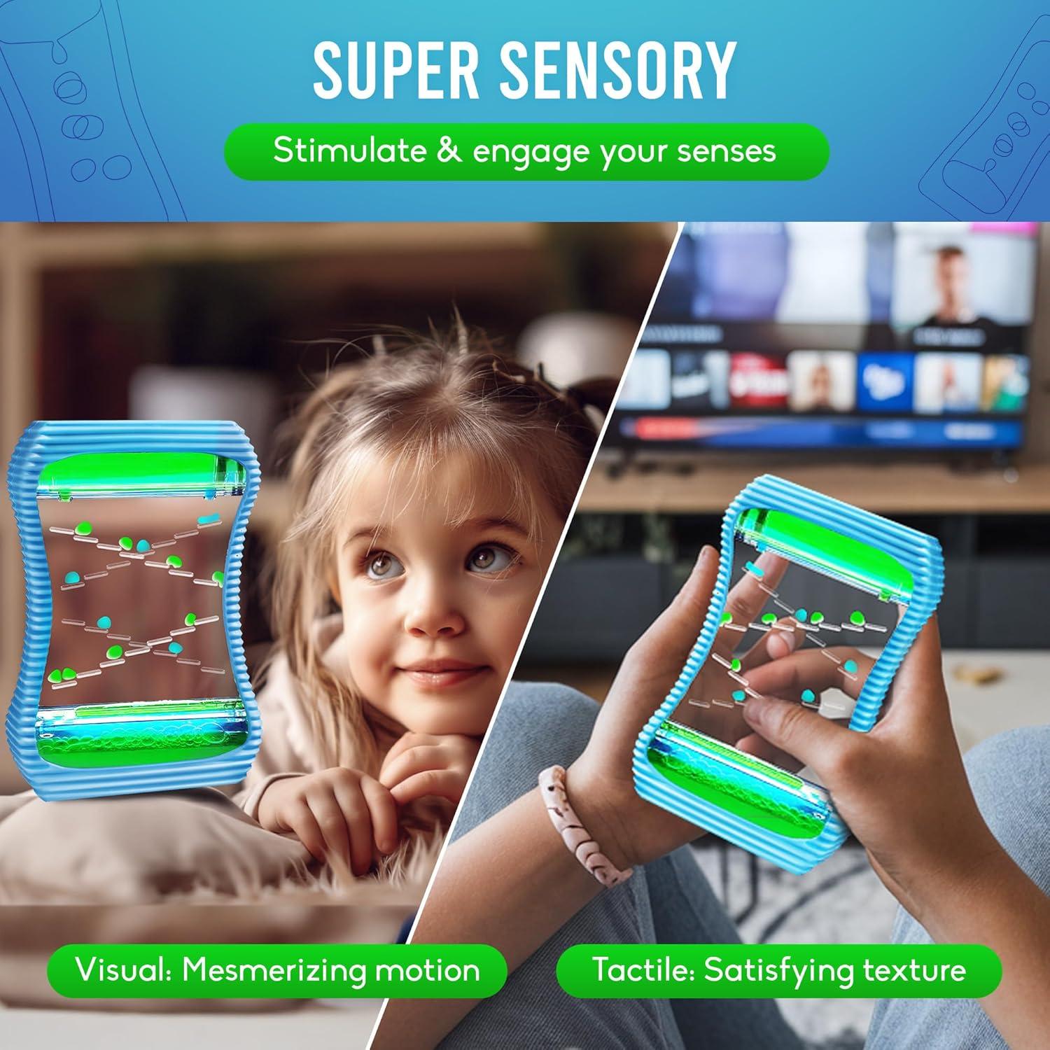 BunMo Burbujero de Movimiento Líquido Grande Azul - Juguete Sensorial