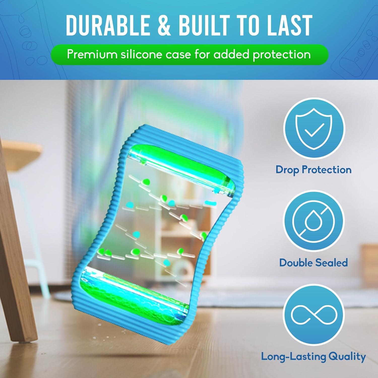 BunMo Burbujero de Movimiento Líquido Grande Azul - Juguete Sensorial