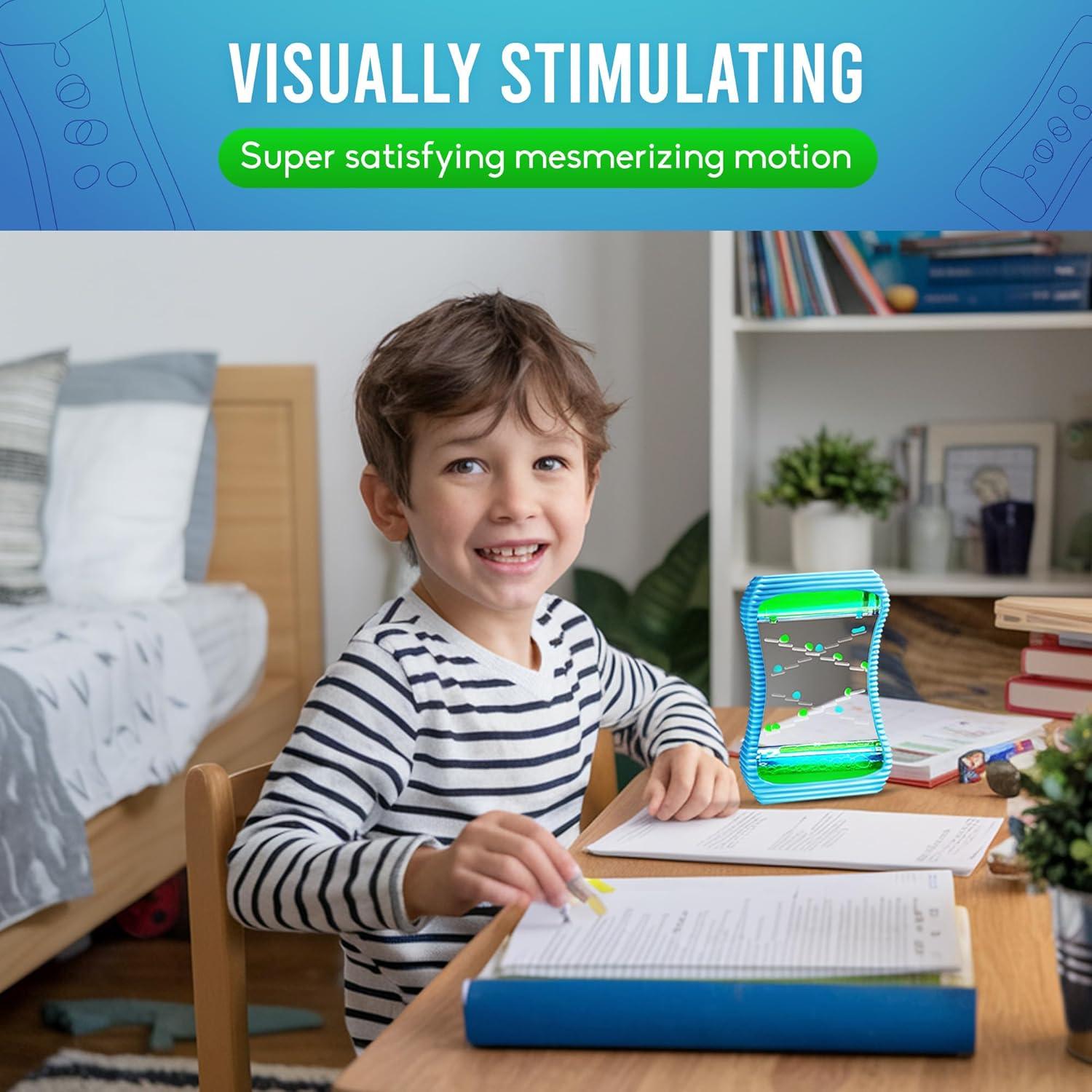 BunMo Burbujero de Movimiento Líquido Grande Azul - Juguete Sensorial