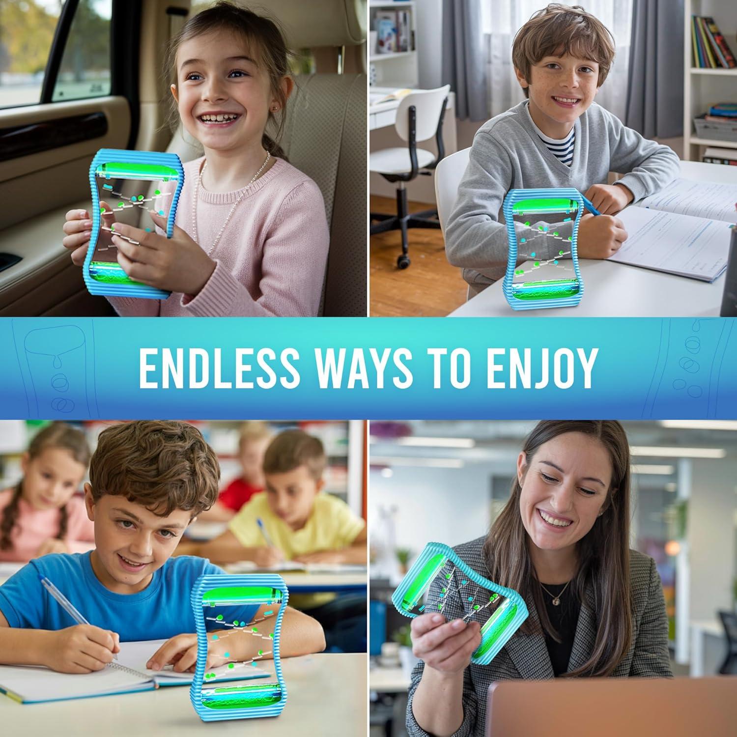 BunMo Burbujero de Movimiento Líquido Grande Azul - Juguete Sensorial