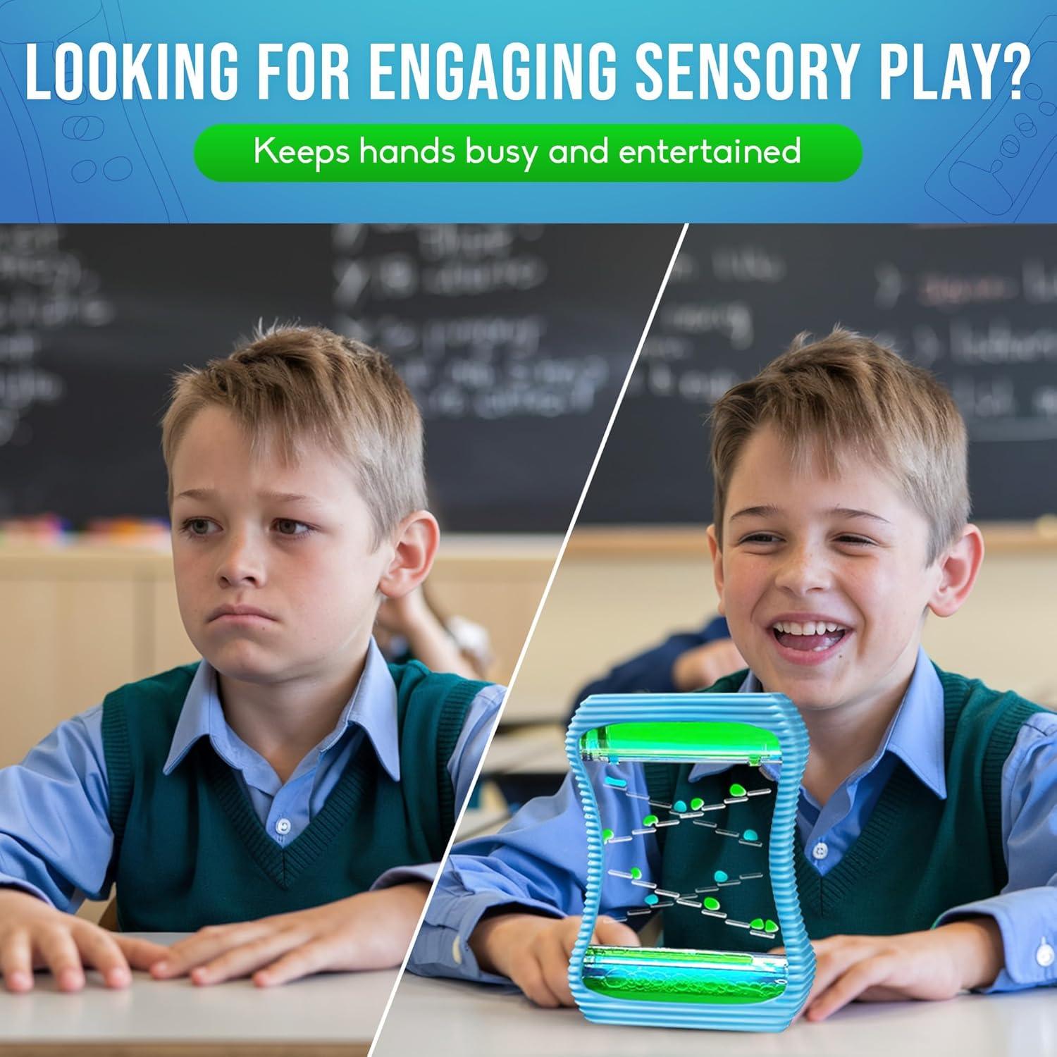 BunMo Burbujero de Movimiento Líquido Grande Azul - Juguete Sensorial