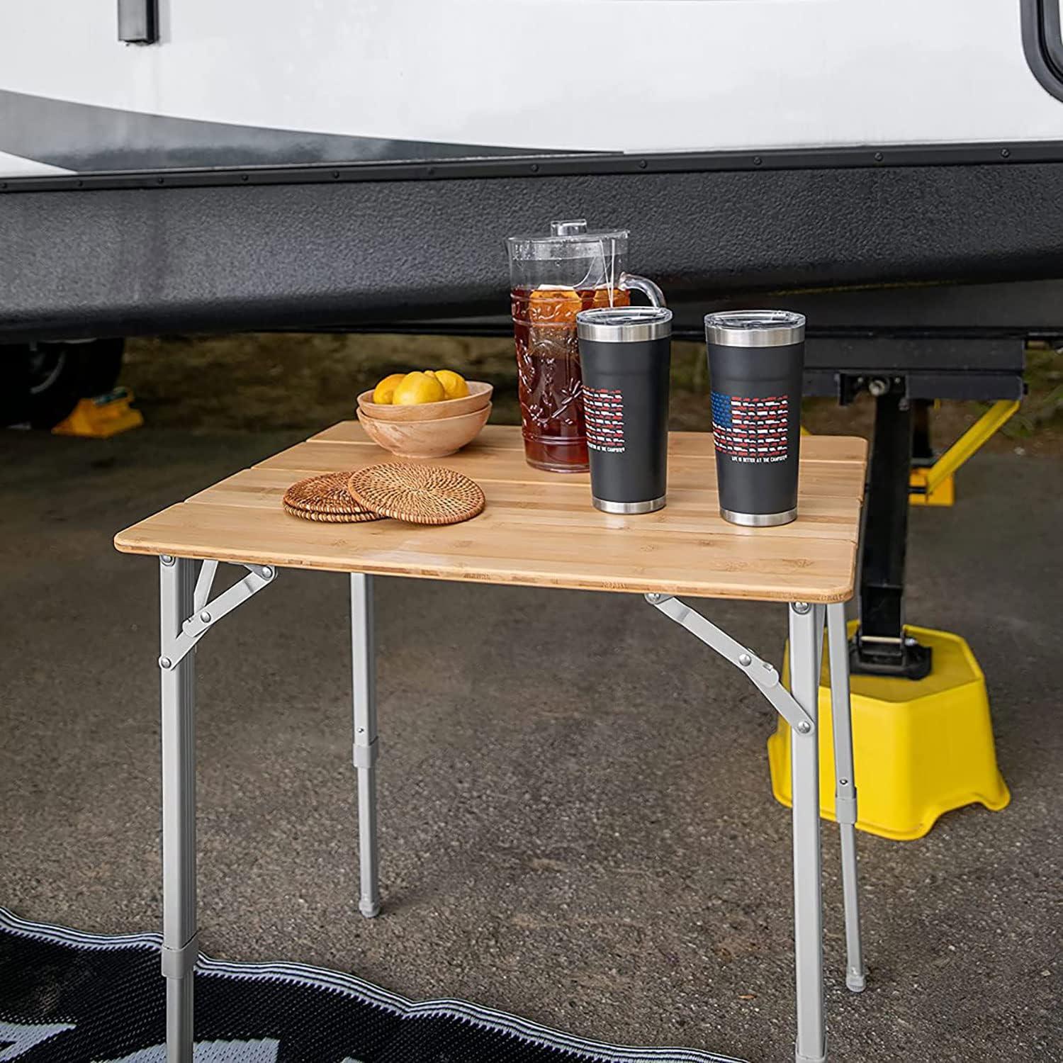 Mesa Plegable de Bambú Camco 64.77 cm Ajustable