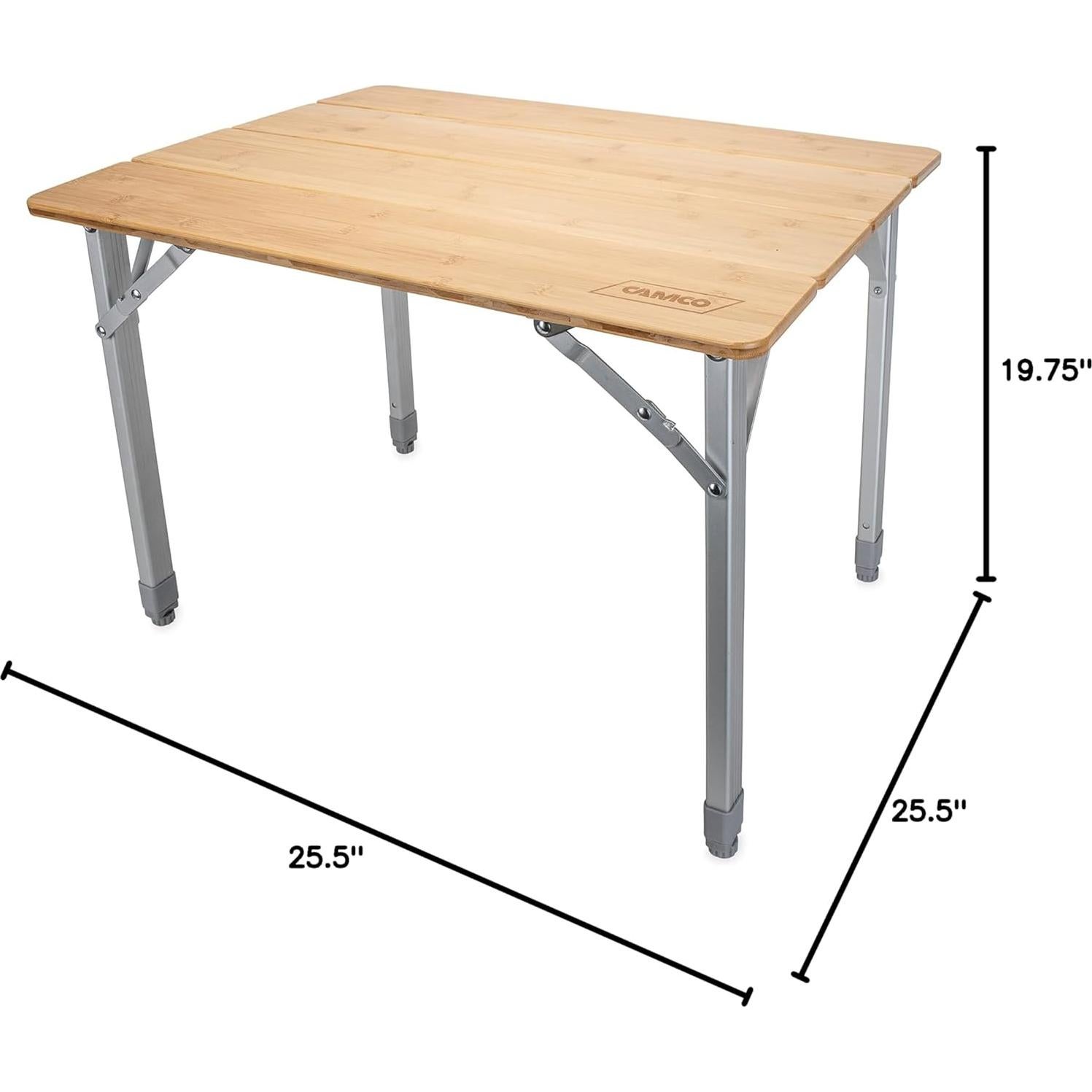 Mesa Plegable de Bambú Camco 64.77 cm Ajustable