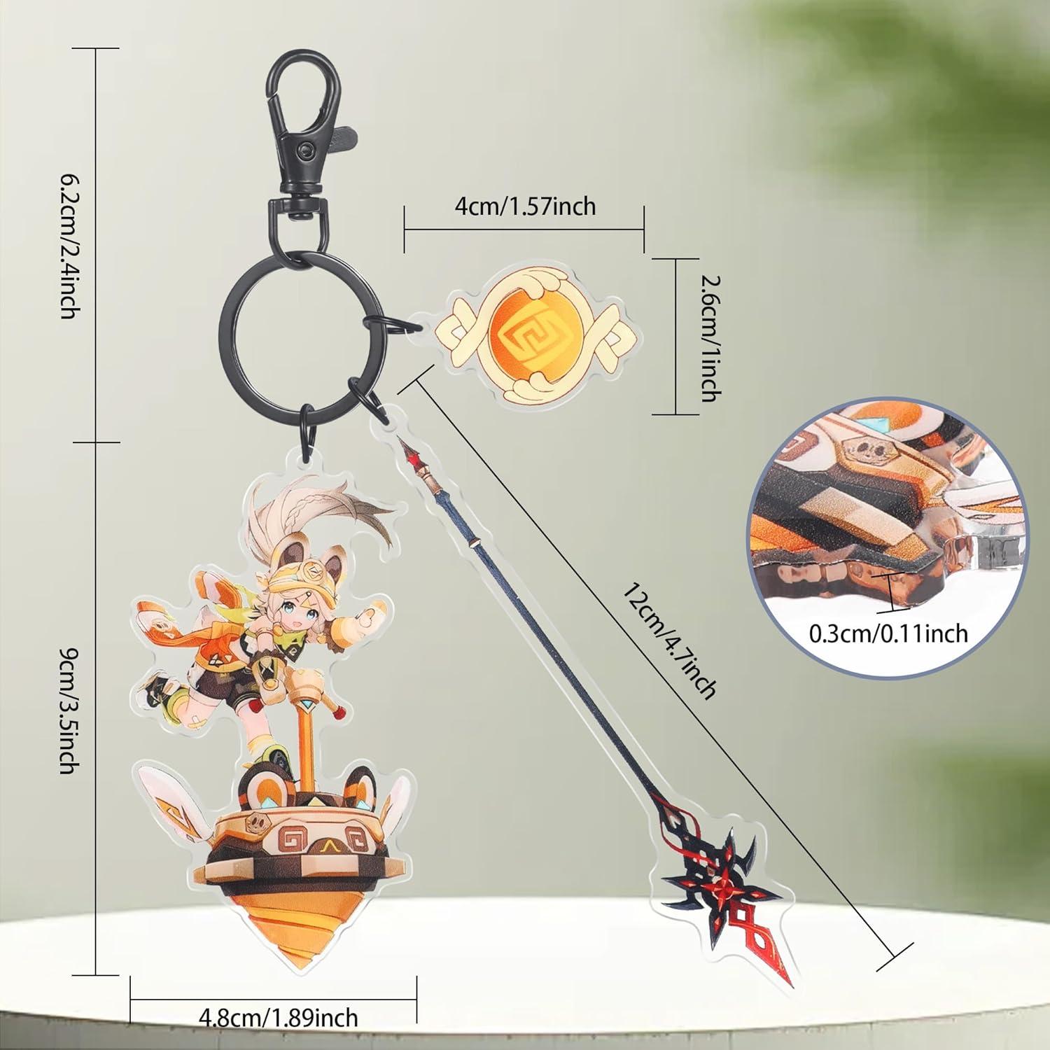 Juego de llaveros de acrílico GI UTIEHD - 3 piezas, personajes anime