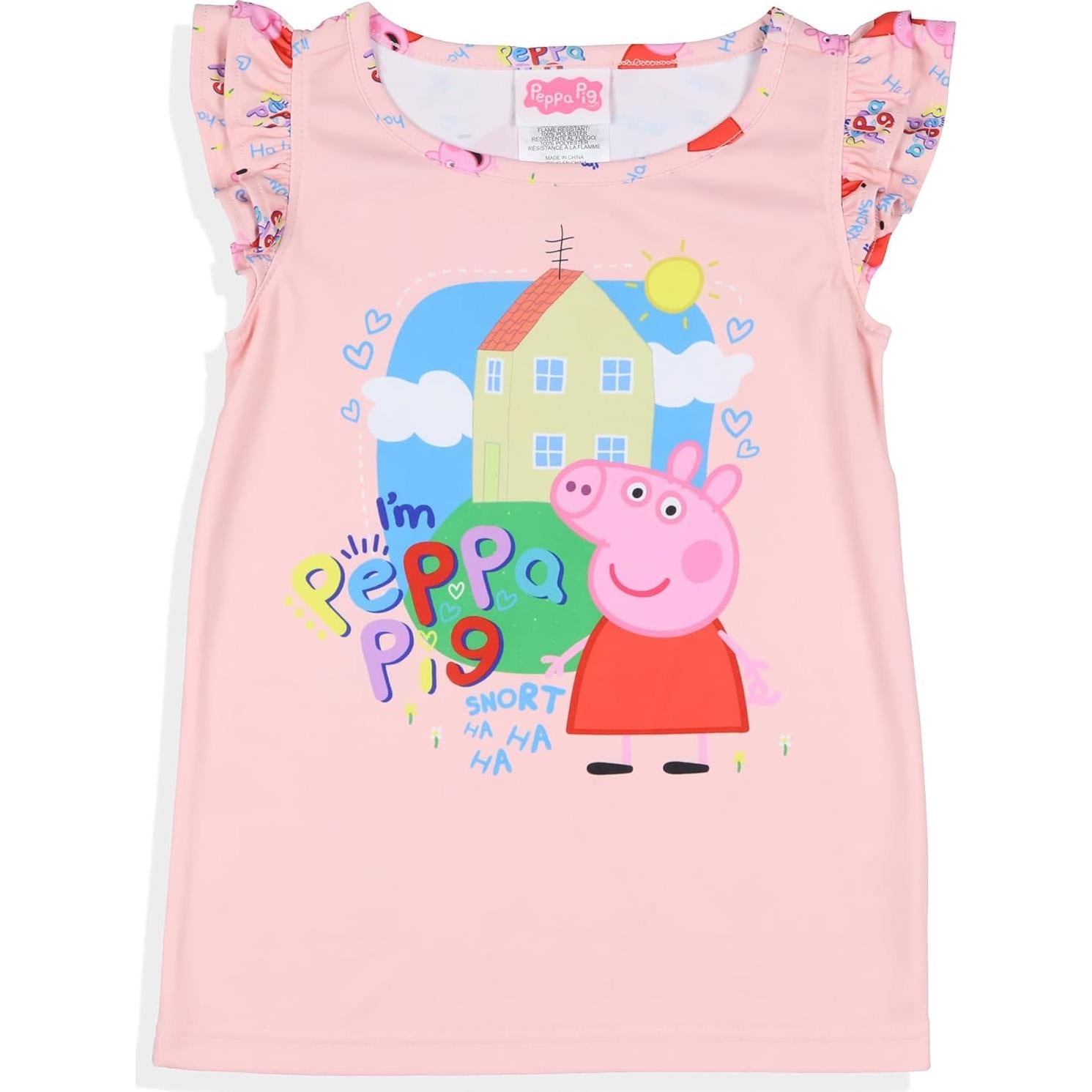 Pijamas Peppa Pig para Niñas 3T - Conjunto 2 Piezas con Volantes