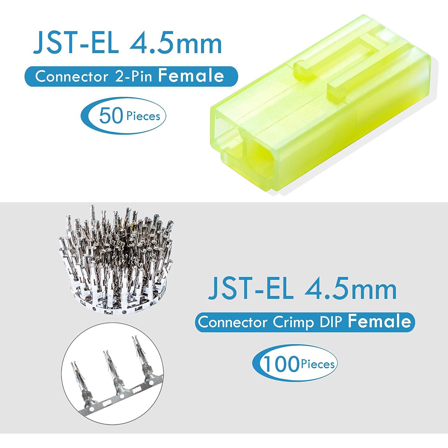 Conector JST EL 4.5 mm 2 Pines CQRobot 50 Juegos 300 Piezas