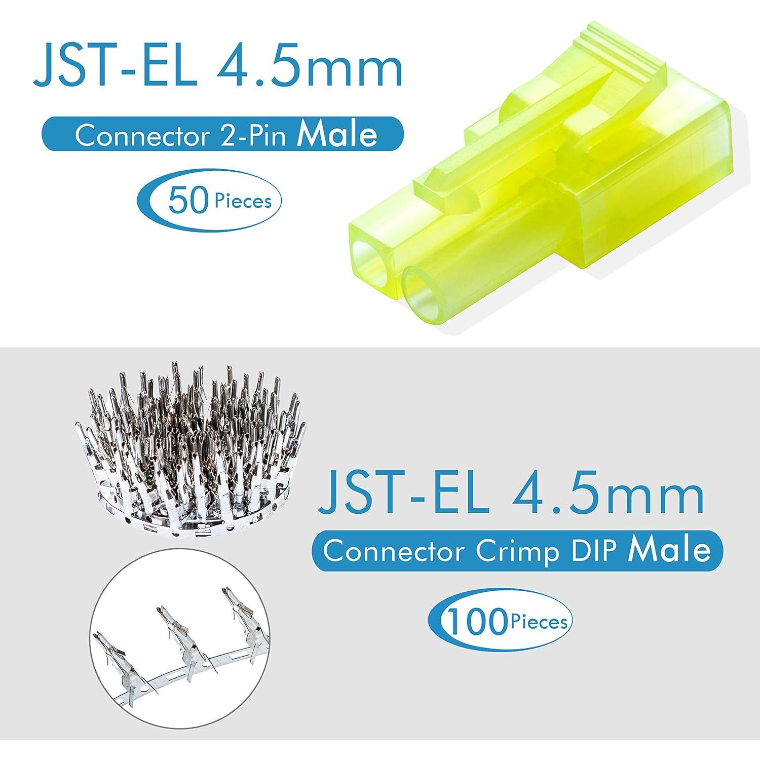 Conector JST EL 4.5 mm 2 Pines CQRobot 50 Juegos 300 Piezas