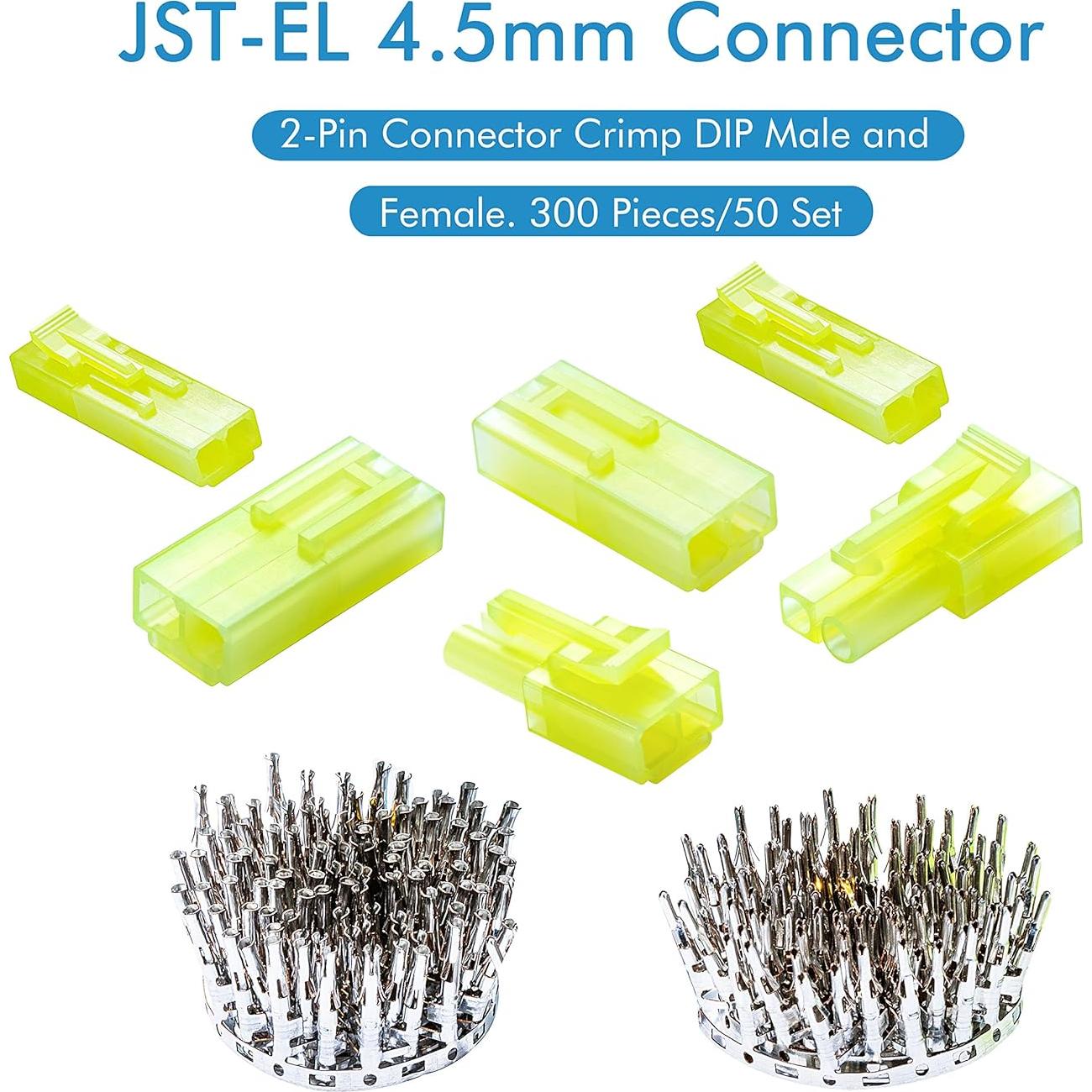 Conector JST EL 4.5 mm 2 Pines CQRobot 50 Juegos 300 Piezas
