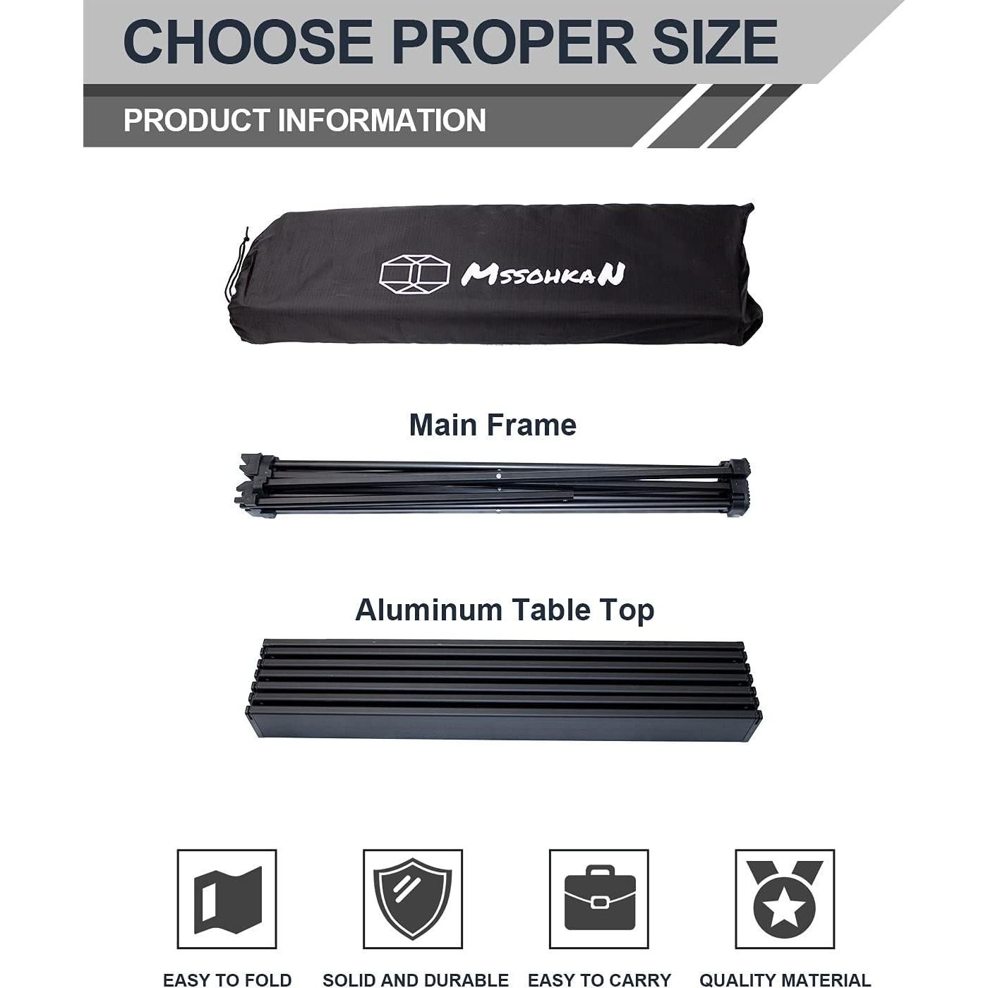 Mesa de Camping Plegable MSSOHKAN Aluminio 40x30x28 cm