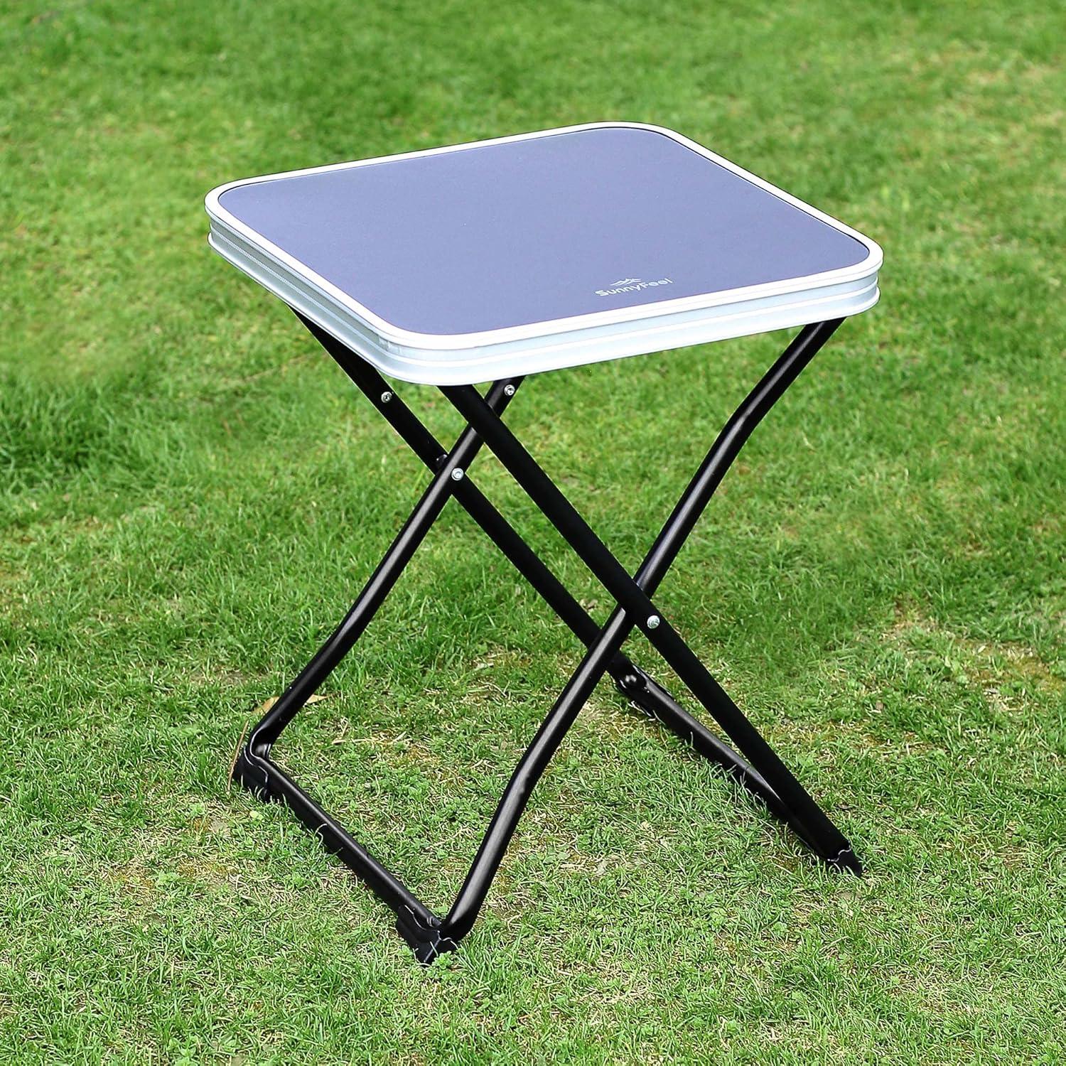 Mesa y Taburete de Camping SUNNYFEEL 3 en 1 Plegable 136 KG