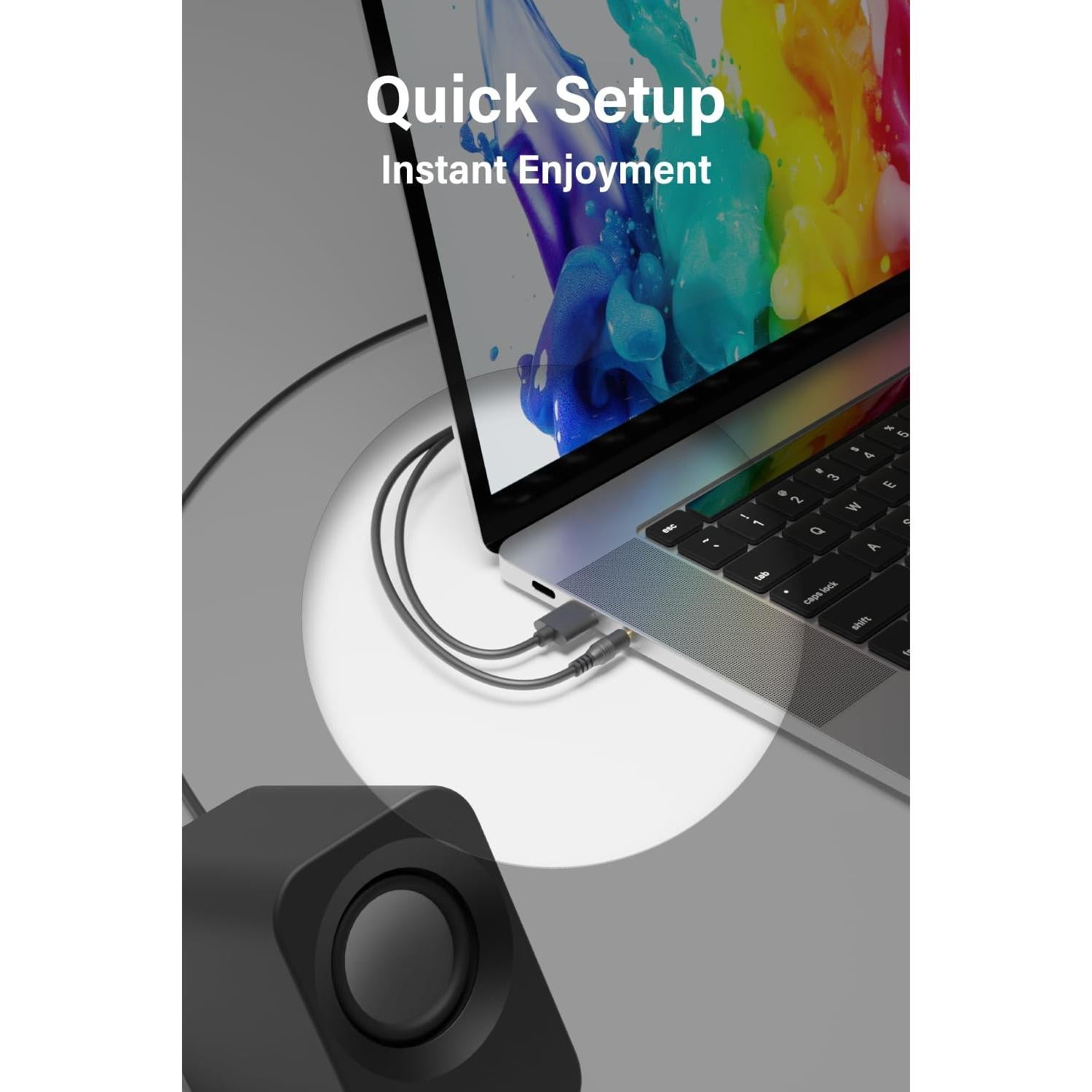 Altavoz Estéreo FUNLOGY 14W USB Compacto Negro