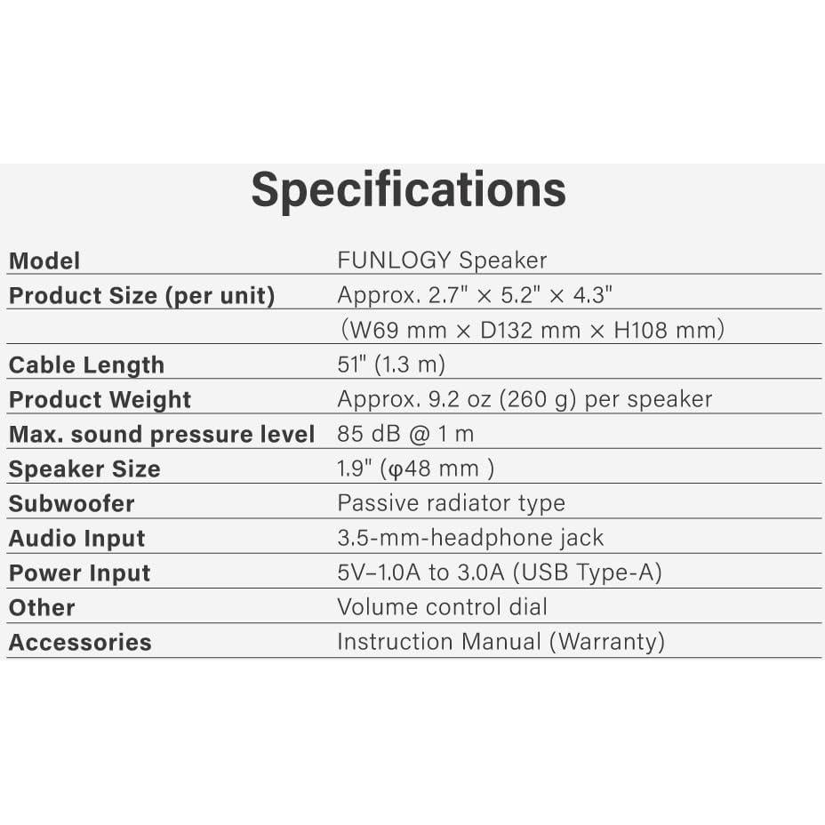 Altavoz Estéreo FUNLOGY 14W USB Compacto Negro