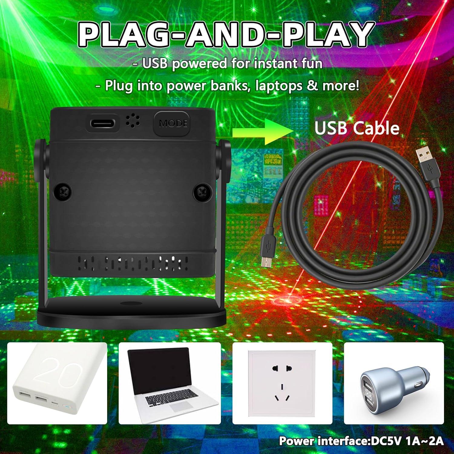 Luz de Fiesta Portátil DJ R10A-1 con Efecto Estroboscópico