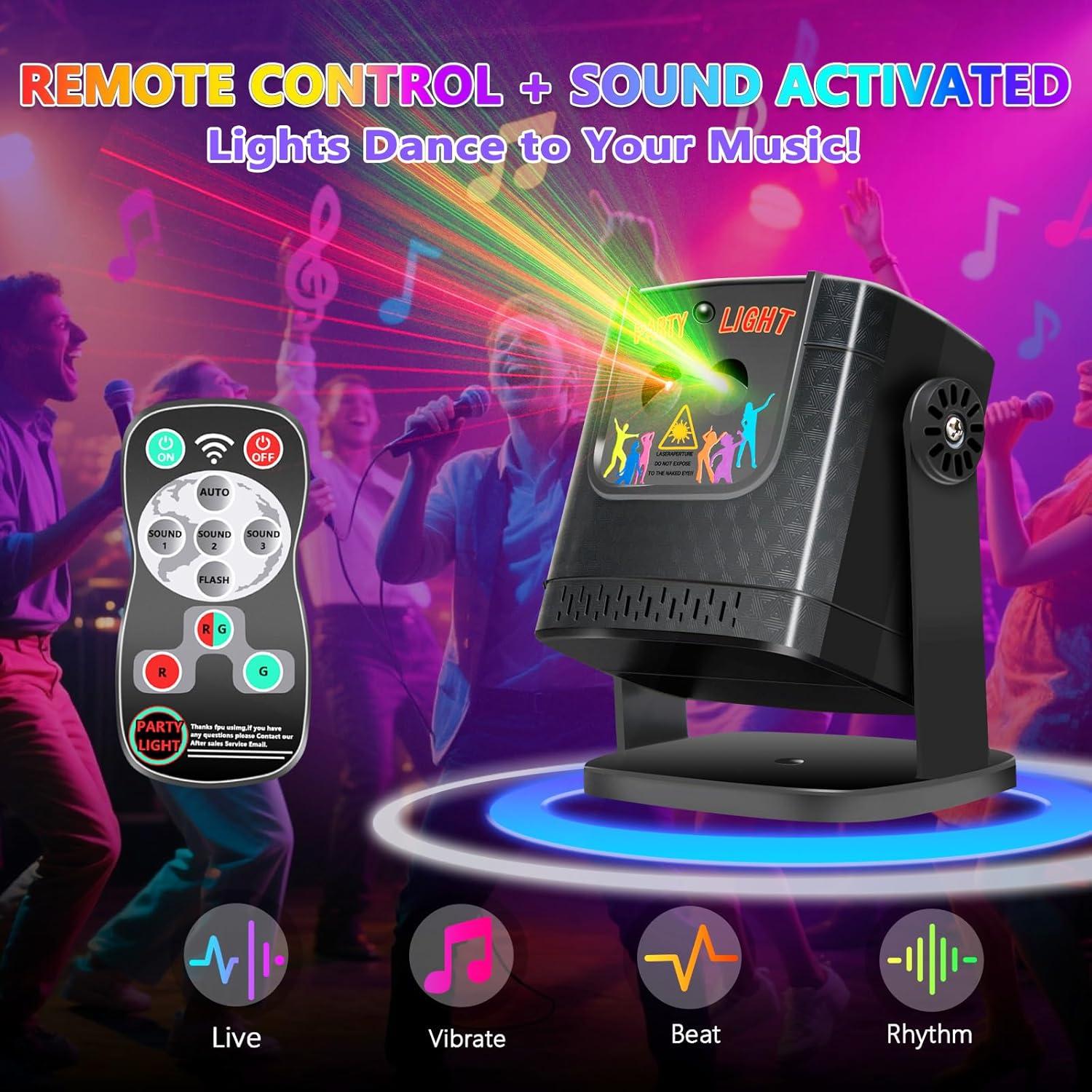 Luz de Fiesta Portátil DJ R10A-1 con Efecto Estroboscópico