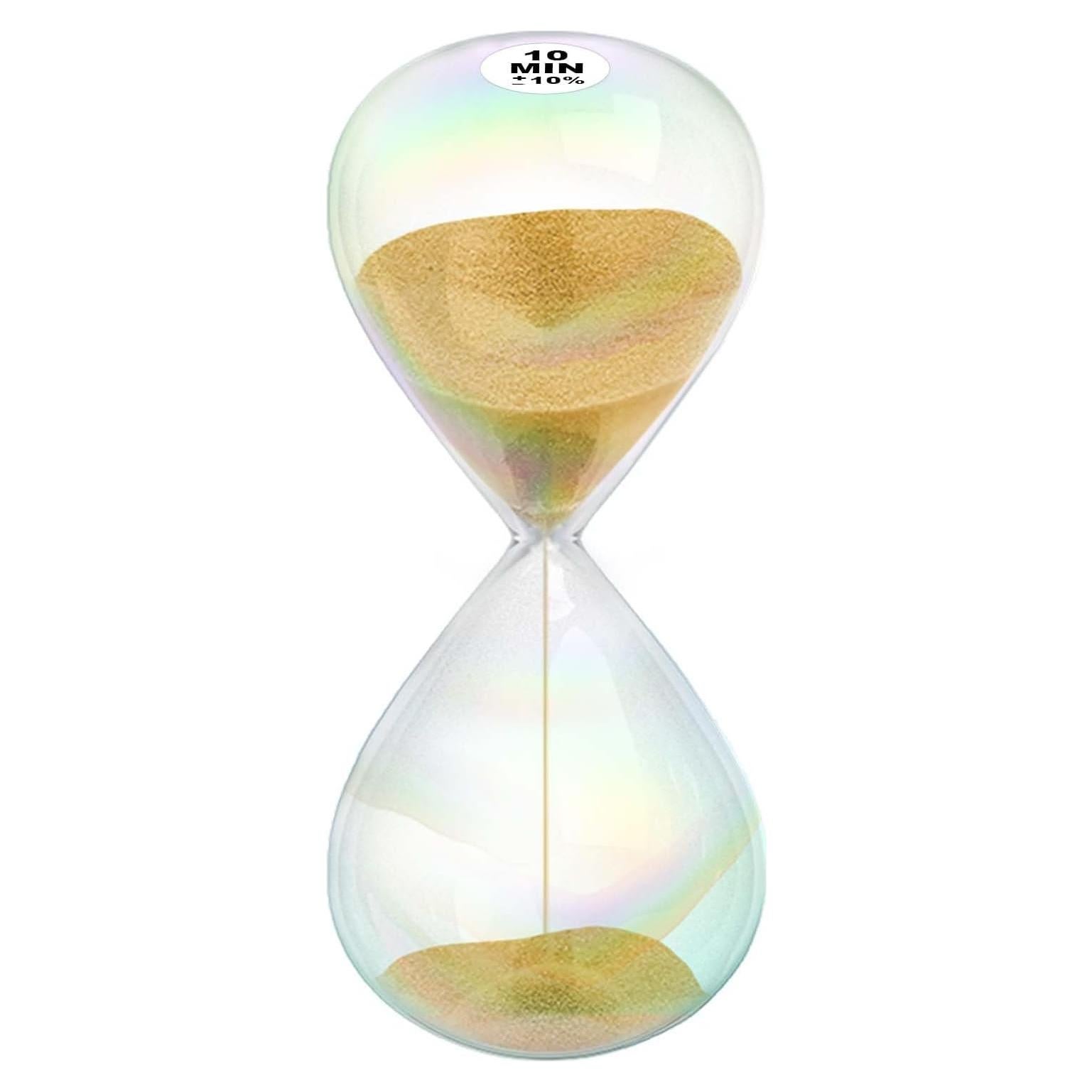 Reloj de Arena 10 Minutos YLTIMER Dorado Vidrio Colorido