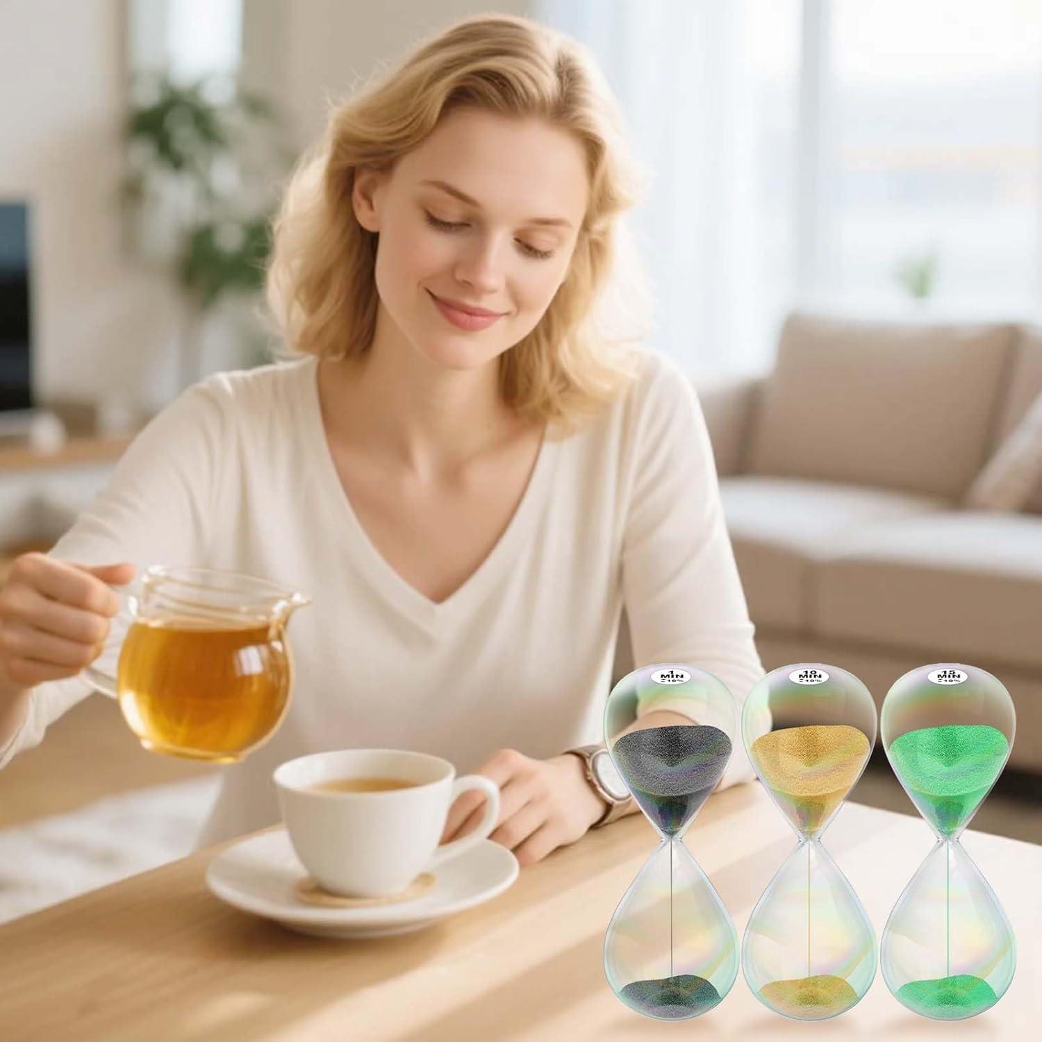 Reloj de Arena 10 Minutos YLTIMER Dorado Vidrio Colorido