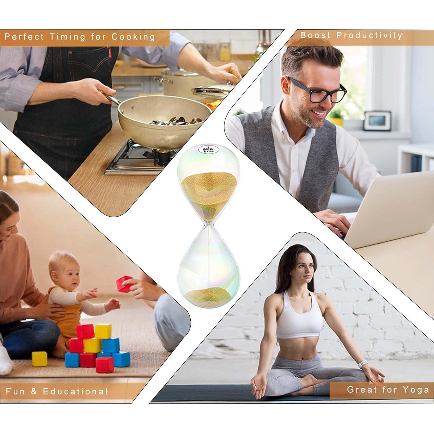 Reloj de Arena 10 Minutos YLTIMER Dorado Vidrio Colorido