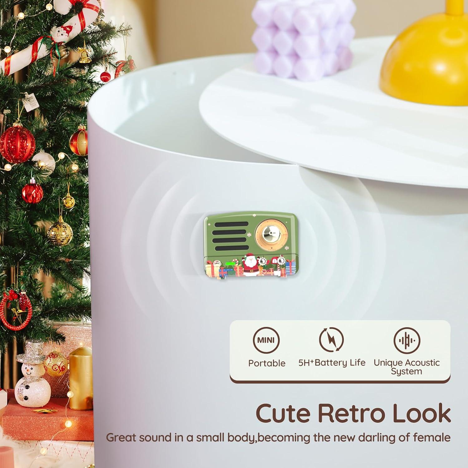 Altavoz Bluetooth Muzen MW-Q1I Retro Verde Navidad Mini