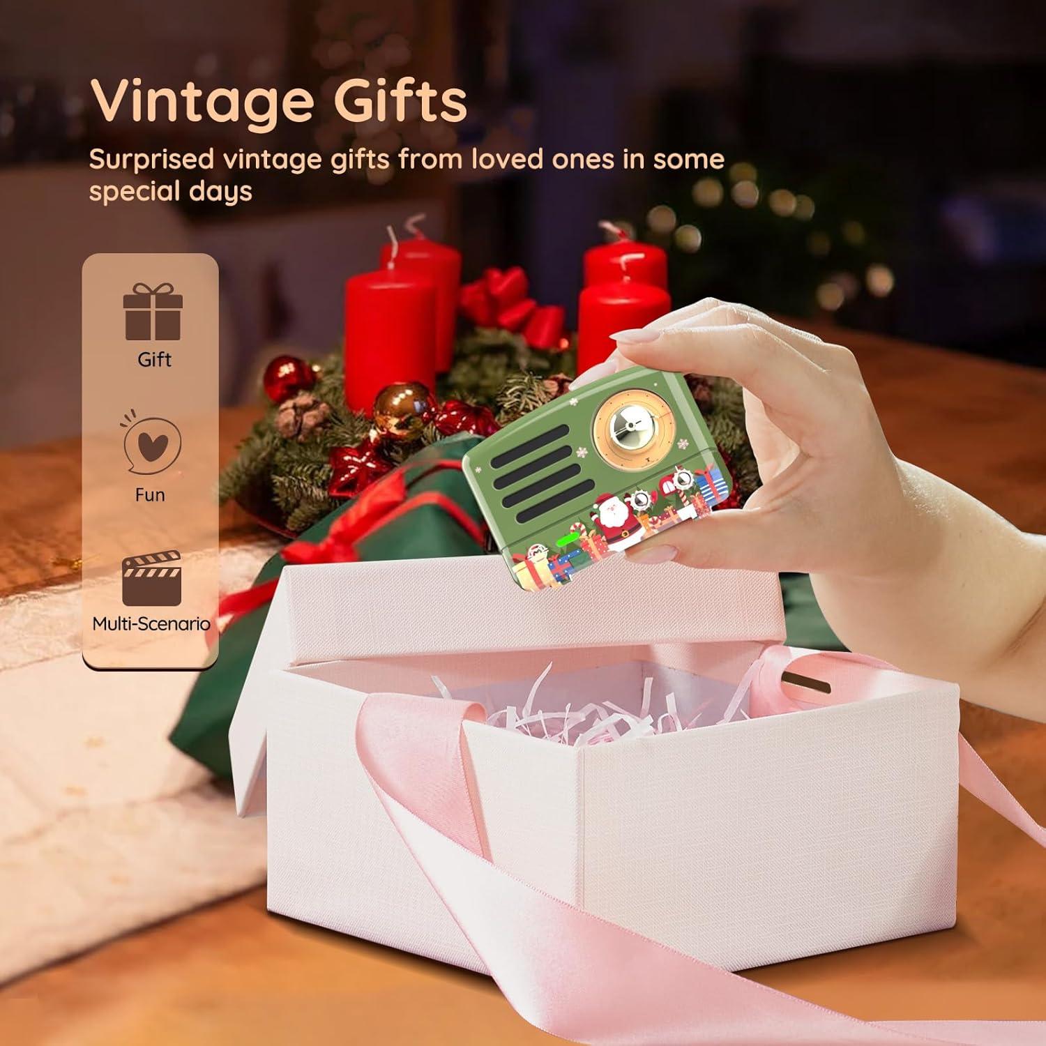 Altavoz Bluetooth Muzen MW-Q1I Retro Verde Navidad Mini