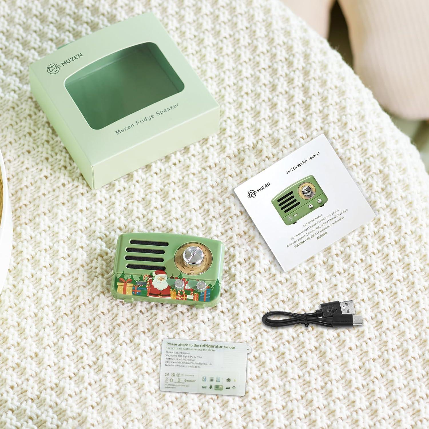 Altavoz Bluetooth Muzen MW-Q1I Retro Verde Navidad Mini