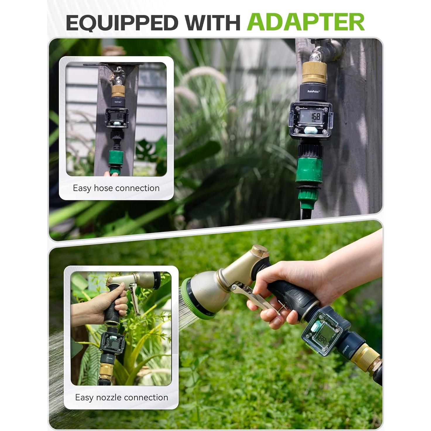 Medidor de Flujo de Agua RAINPOINT Bronce 5% Precisión 9999.9L