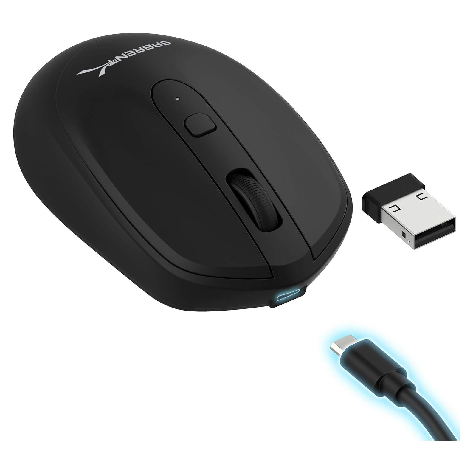 Ratón Inalámbrico Recargable SABRENT MS-RCWM 600mAh DPI Ajustable