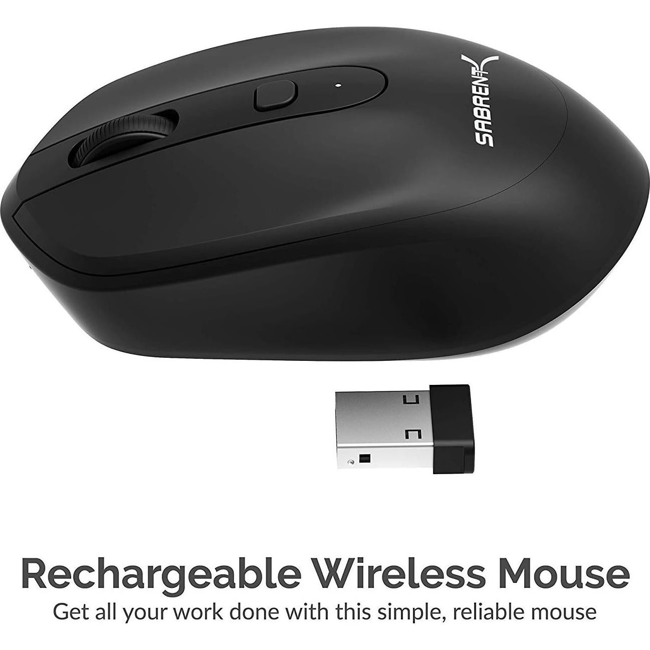 Ratón Inalámbrico Recargable SABRENT MS-RCWM 600mAh DPI Ajustable