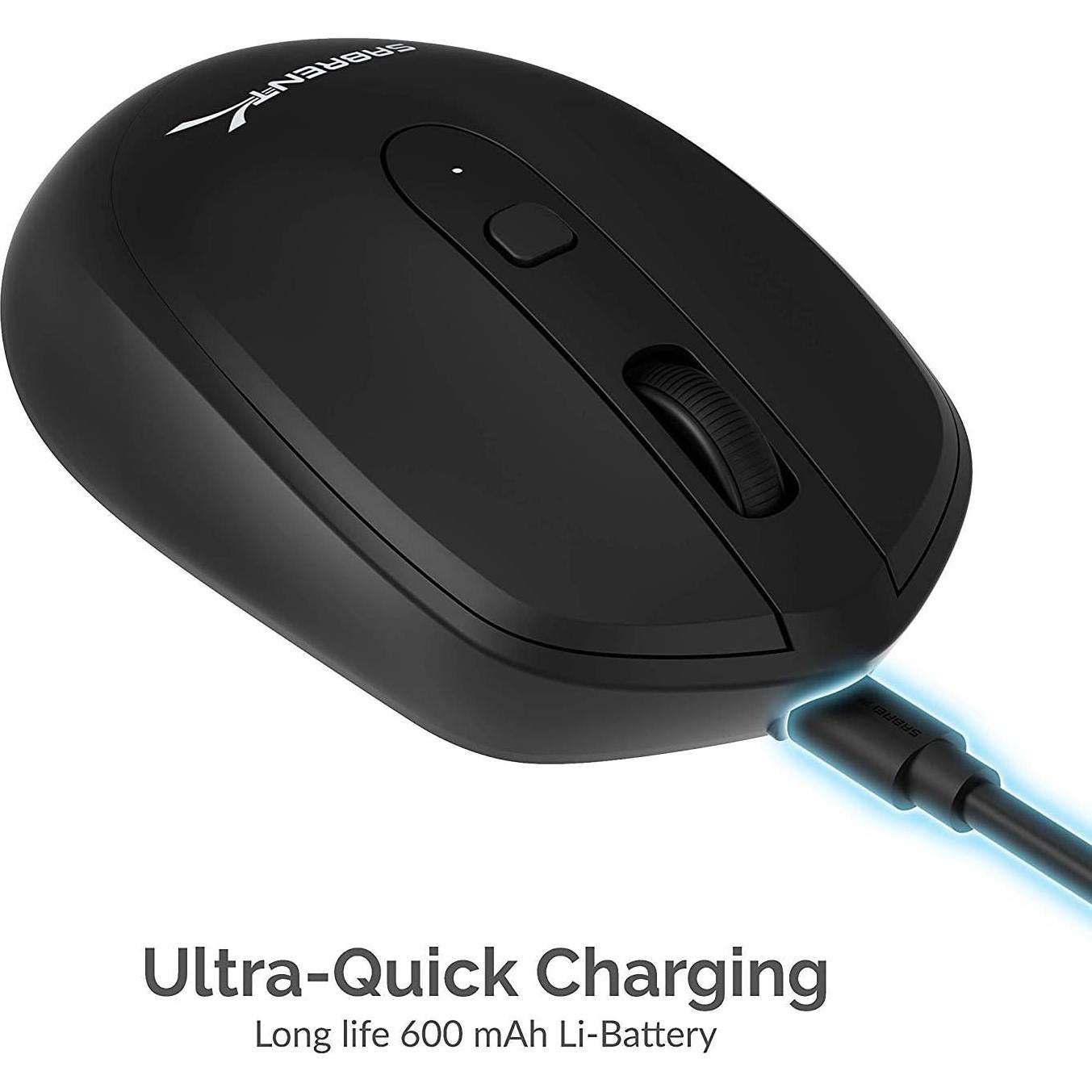 Ratón Inalámbrico Recargable SABRENT MS-RCWM 600mAh DPI Ajustable