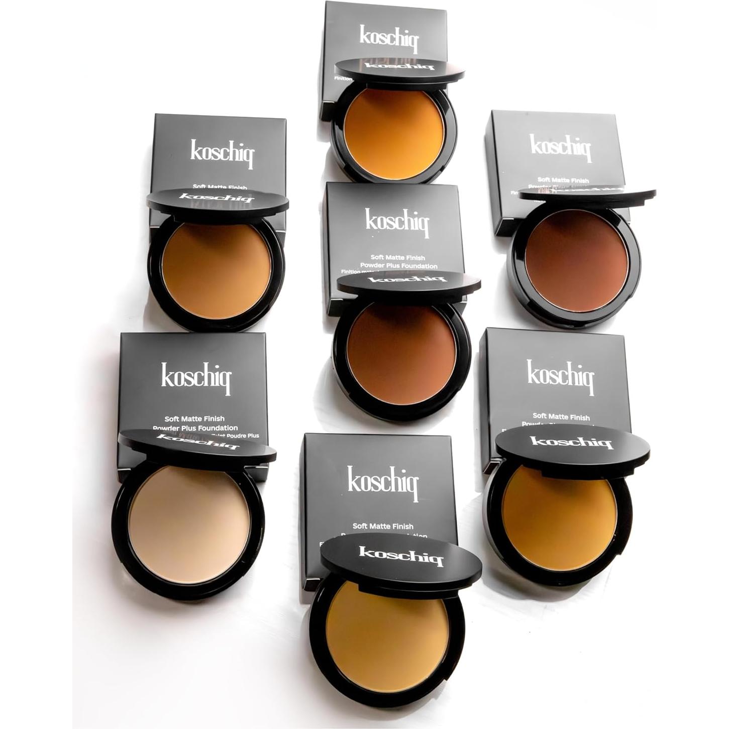 Polvo Mate Compacto Koschiq K-20 - 2-en-1 Control Aceite 24hrs