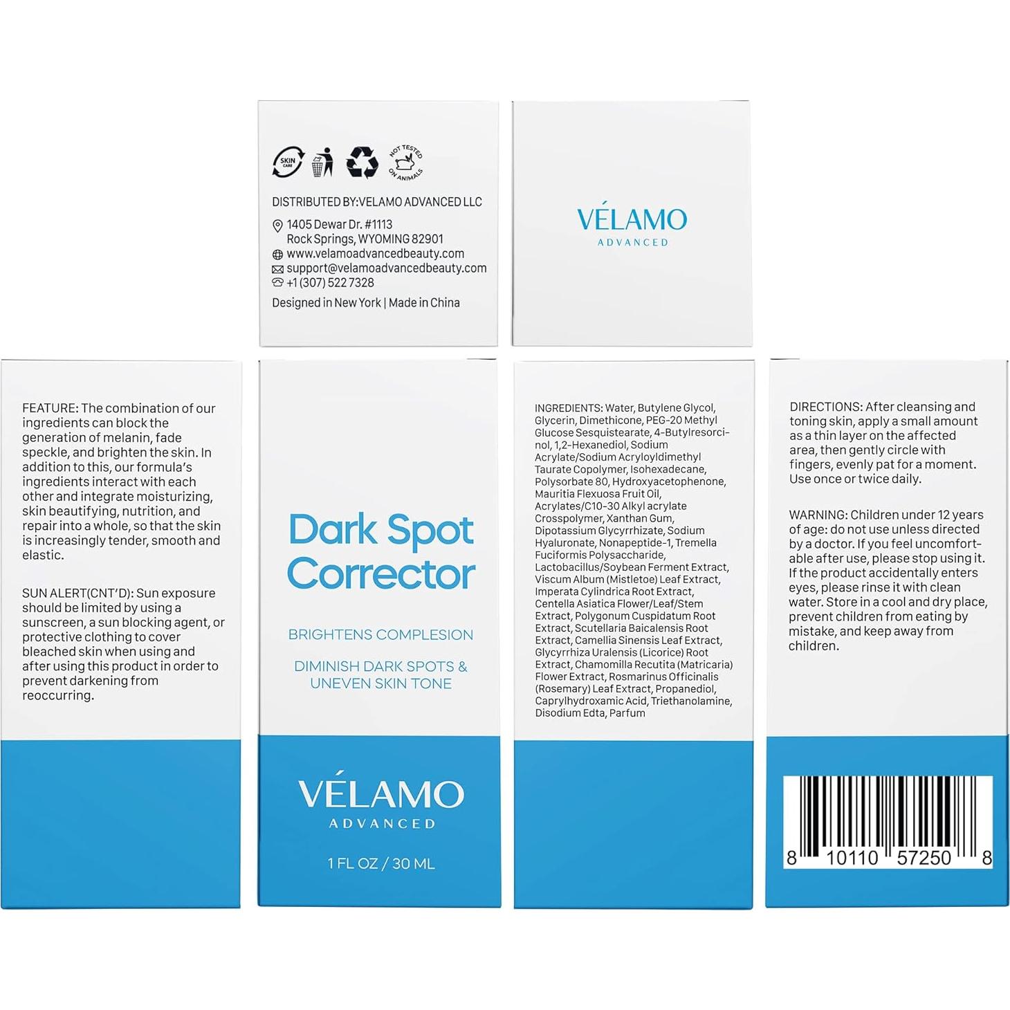 Suero Corrector de Manchas Oscuras VELAMO ADVANCED 30ml