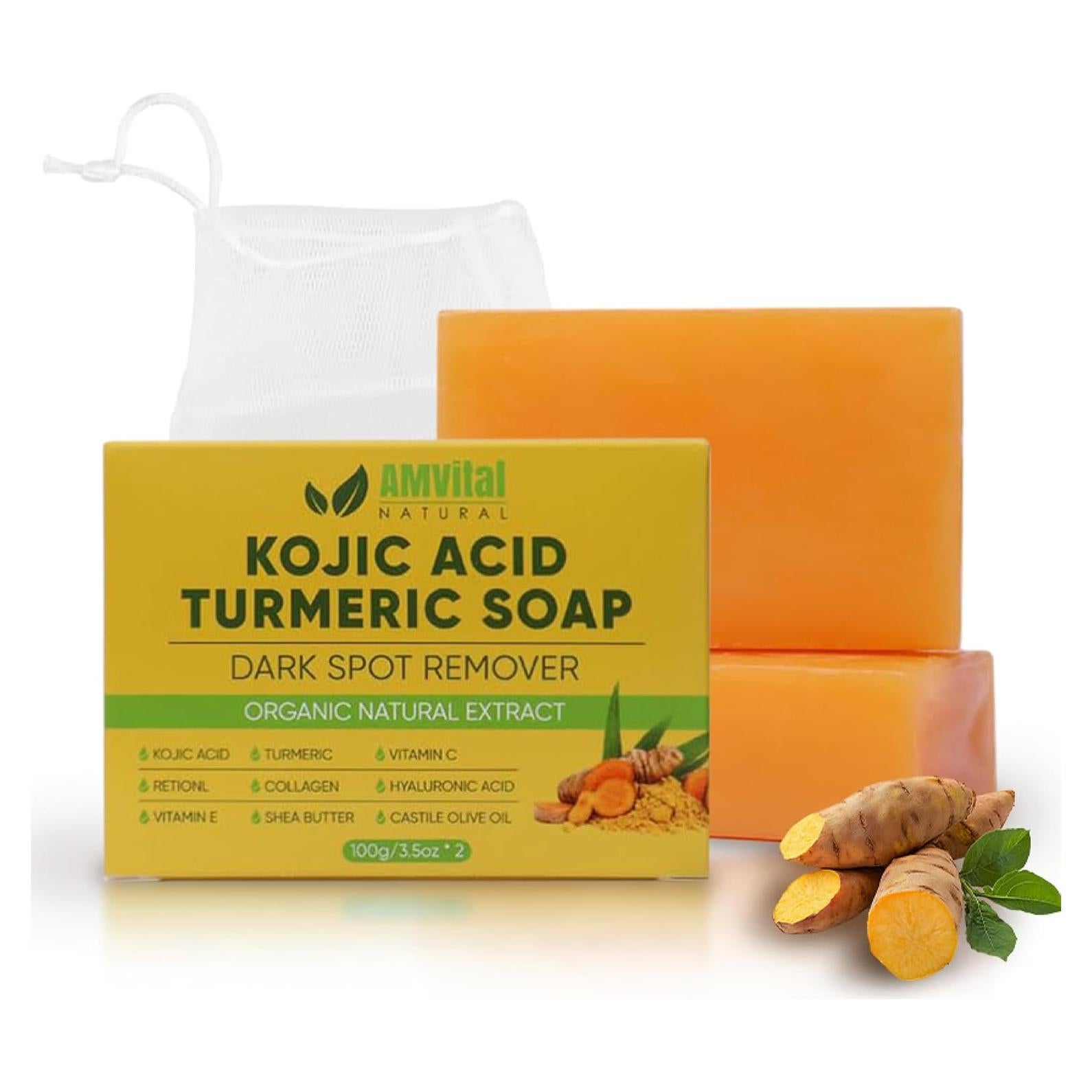 Jabón Ácido Kójico con Cúrcuma AMVital - 2 Barras 99g