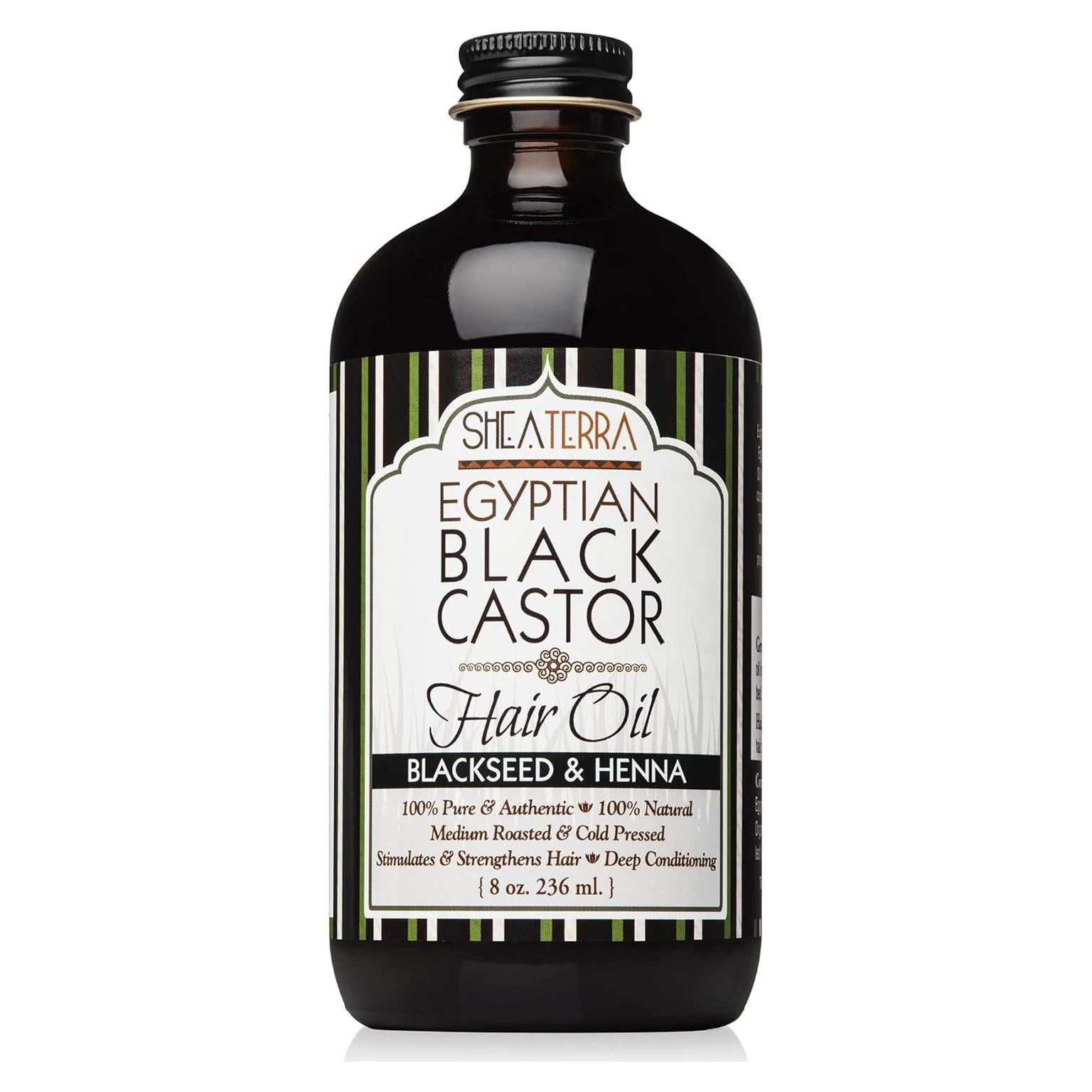 Aceite de Ricino Negro Egipcio Extra Virgen Shea Terra 226.8 g