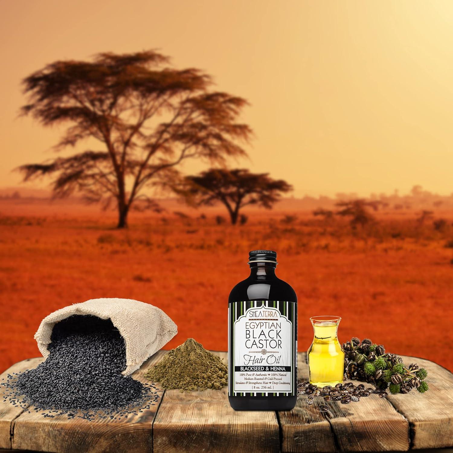 Aceite de Ricino Negro Egipcio Extra Virgen Shea Terra 226.8 g