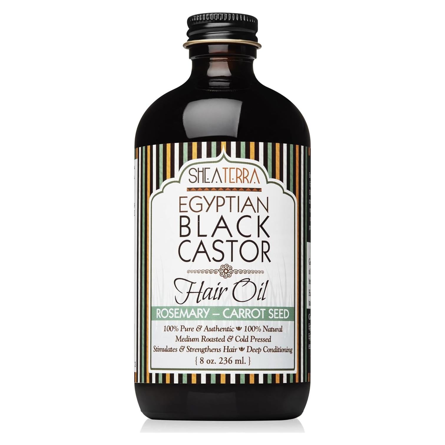 Aceite de Ricino Negro Egipcio Extra Virgen Shea Terra 226.8 g