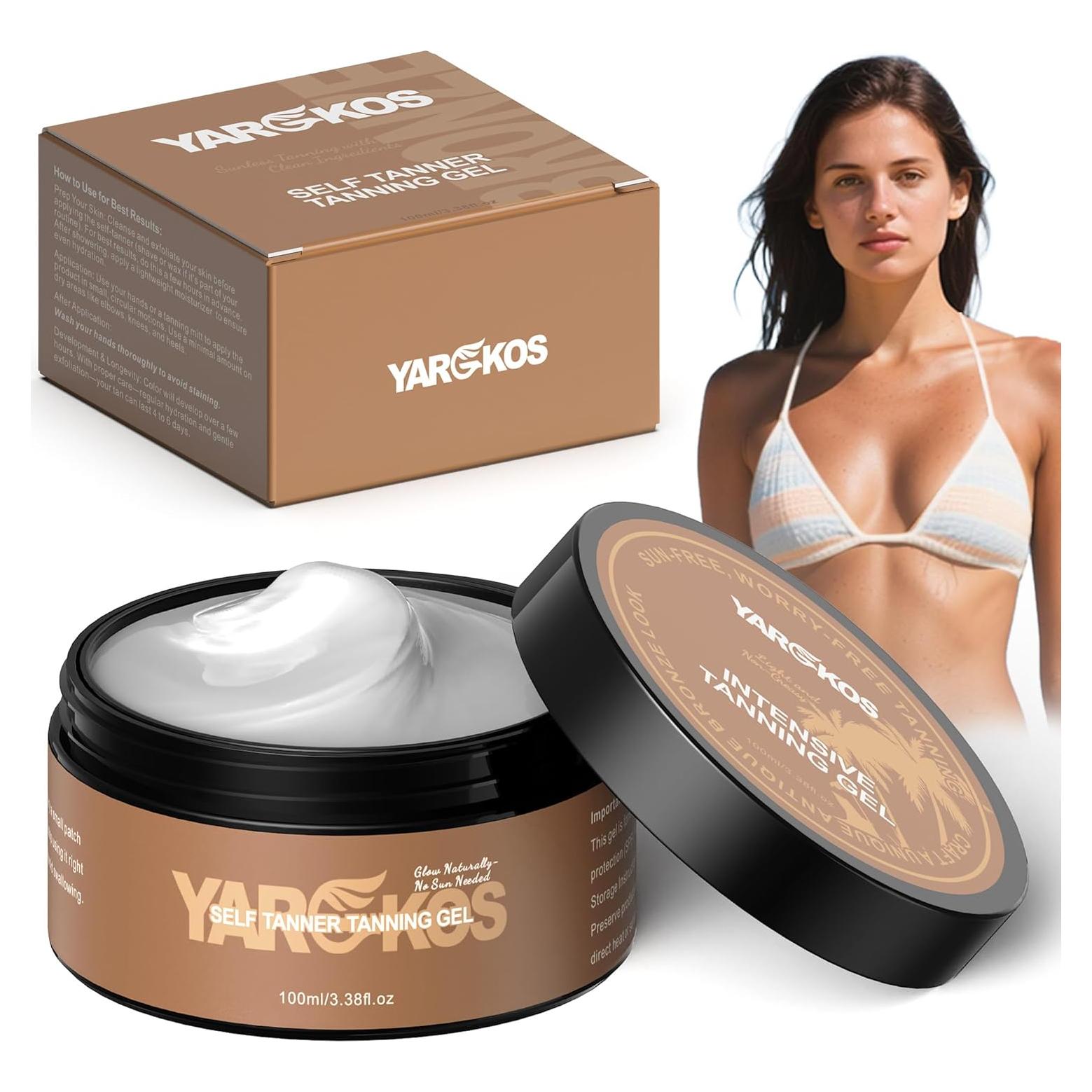 Gel Bronceador Intensivo Yargkos 100 ml Hidratante Aroma Coco