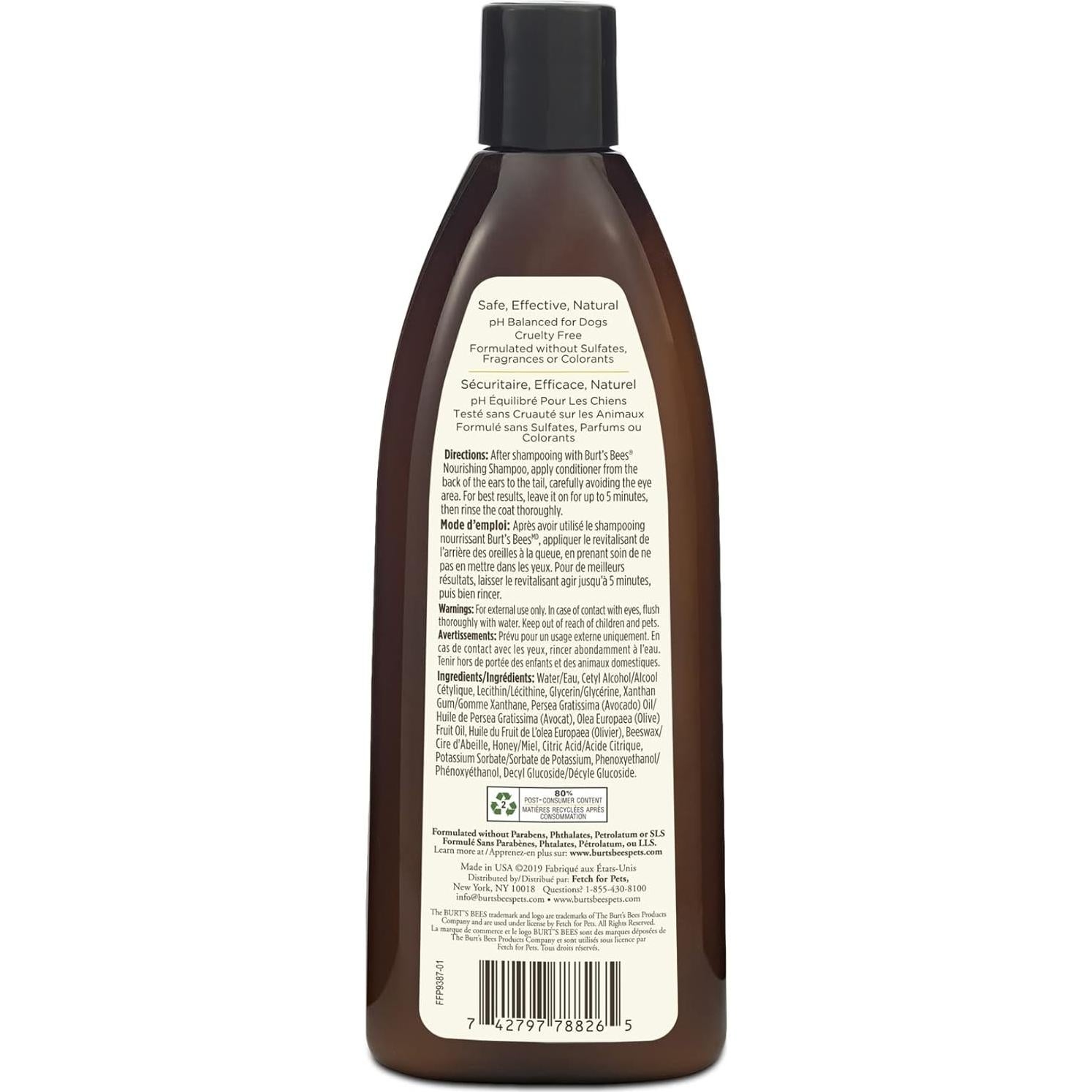 Acondicionador Nutritivo Burt's Bees para Mascotas 340 ml - Aceite de Aguacate y Oliva