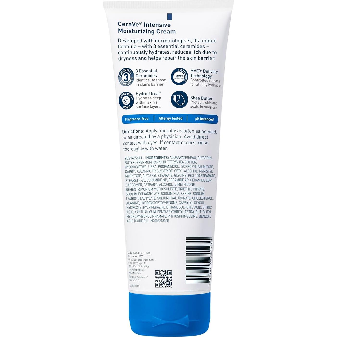CeraVe Crema Hidratante Intensiva 226.8g Sin Fragancia