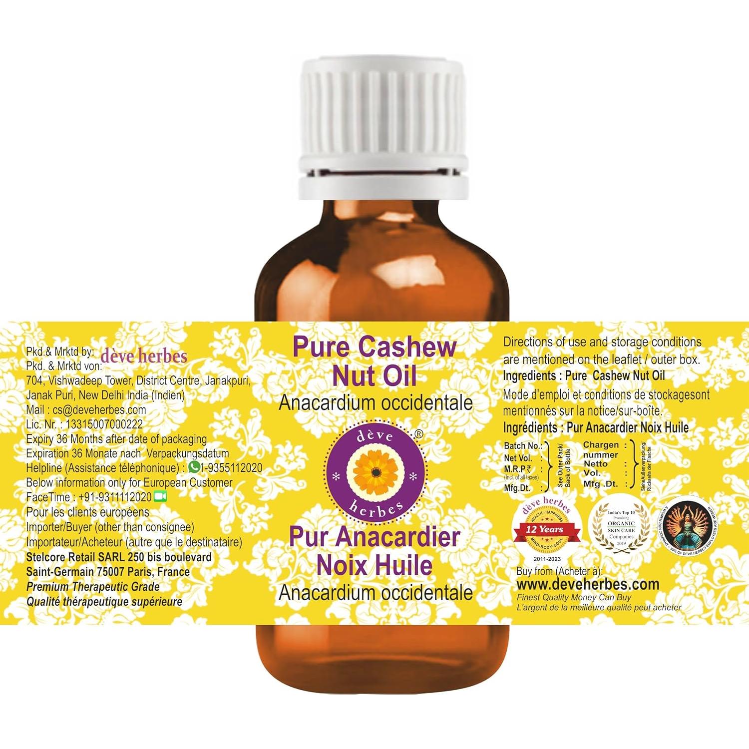 Aceite de Nuez de Anacardo Deve Herbes 5ml Puro y Ligero