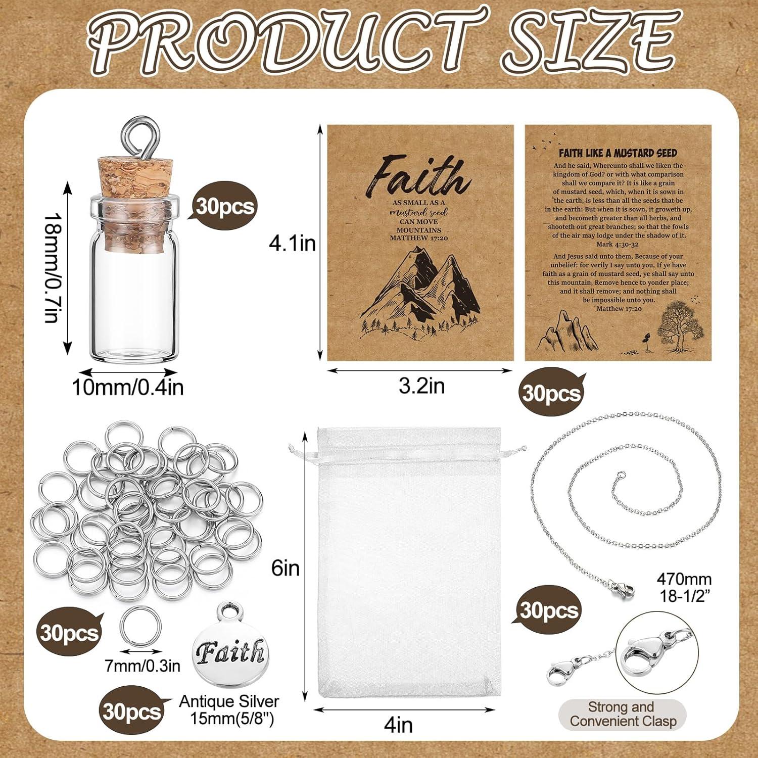 30 Piezas Kit Collar Semilla de Mostaza Teenyyou DIY